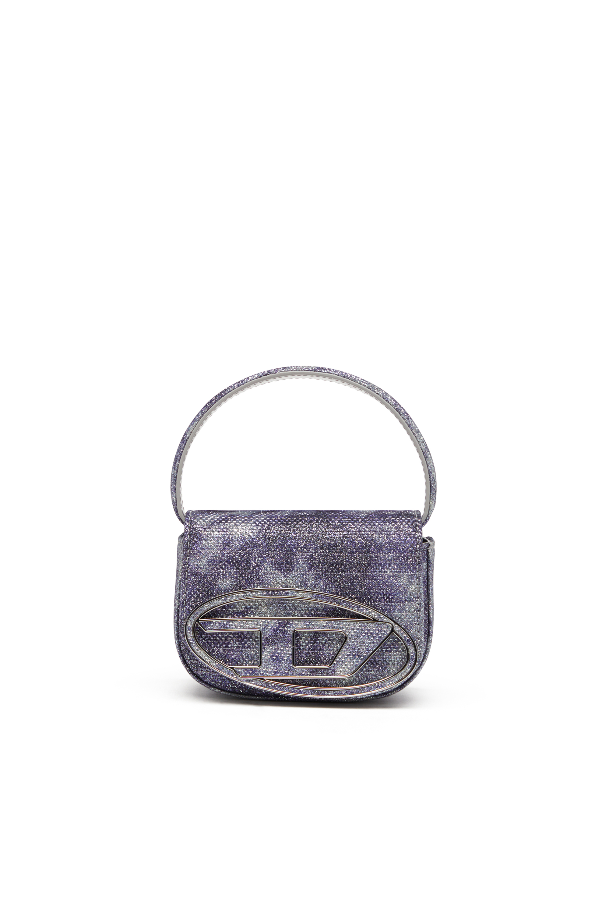 Diesel - 1DR XS, Mini sac emblématique en tissu brillant Femme in Bleu - 1