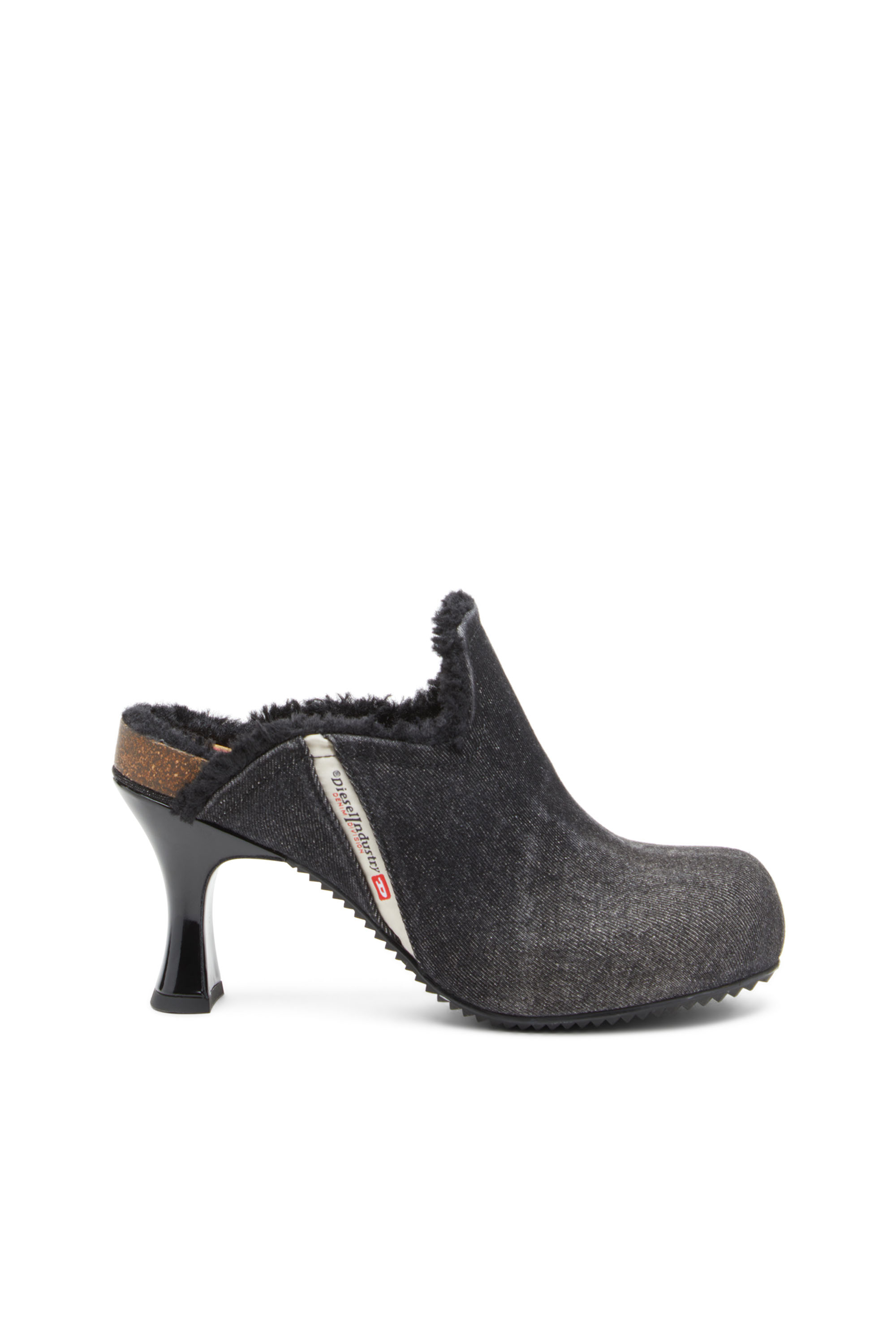 Diesel - D-WOODSTOCK ML W, Female's D-Woodstock-Plush-lined denim mules in Black - 1