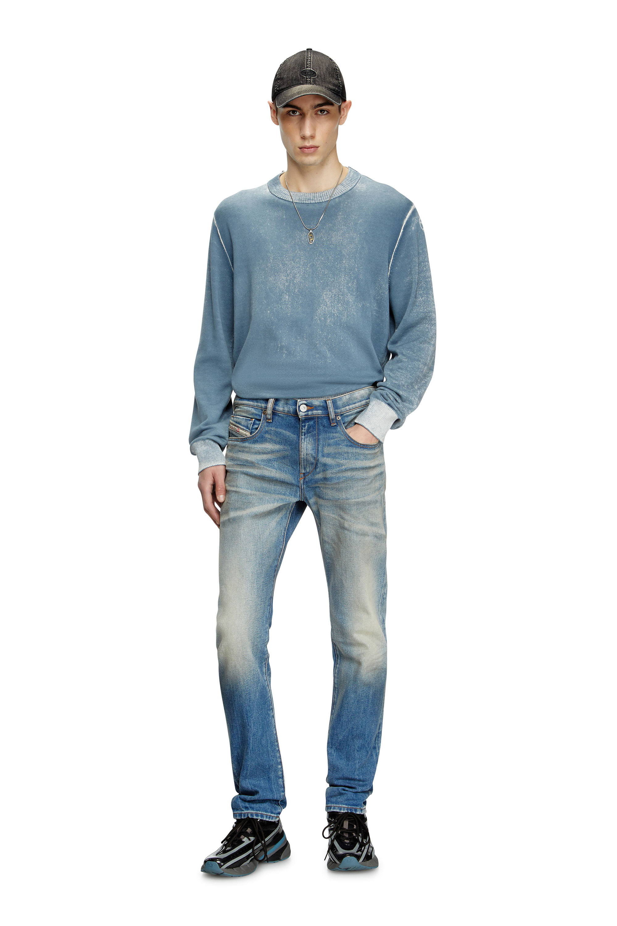 Diesel - Male's Slim Jeans 2019 D-Strukt 09L30, Medium Blue - 2