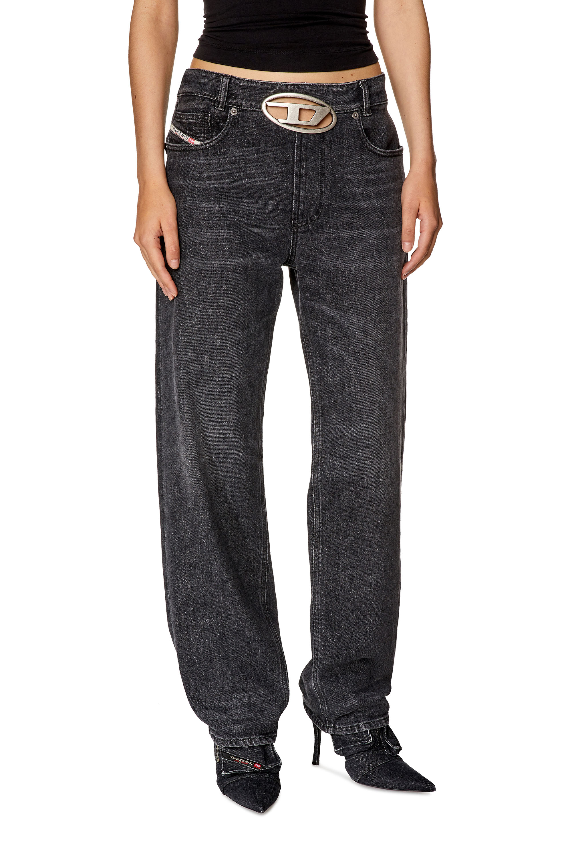 Diesel - D-Ark 0CKAH Straight Jeans, Black/Dark Grey - Image 1