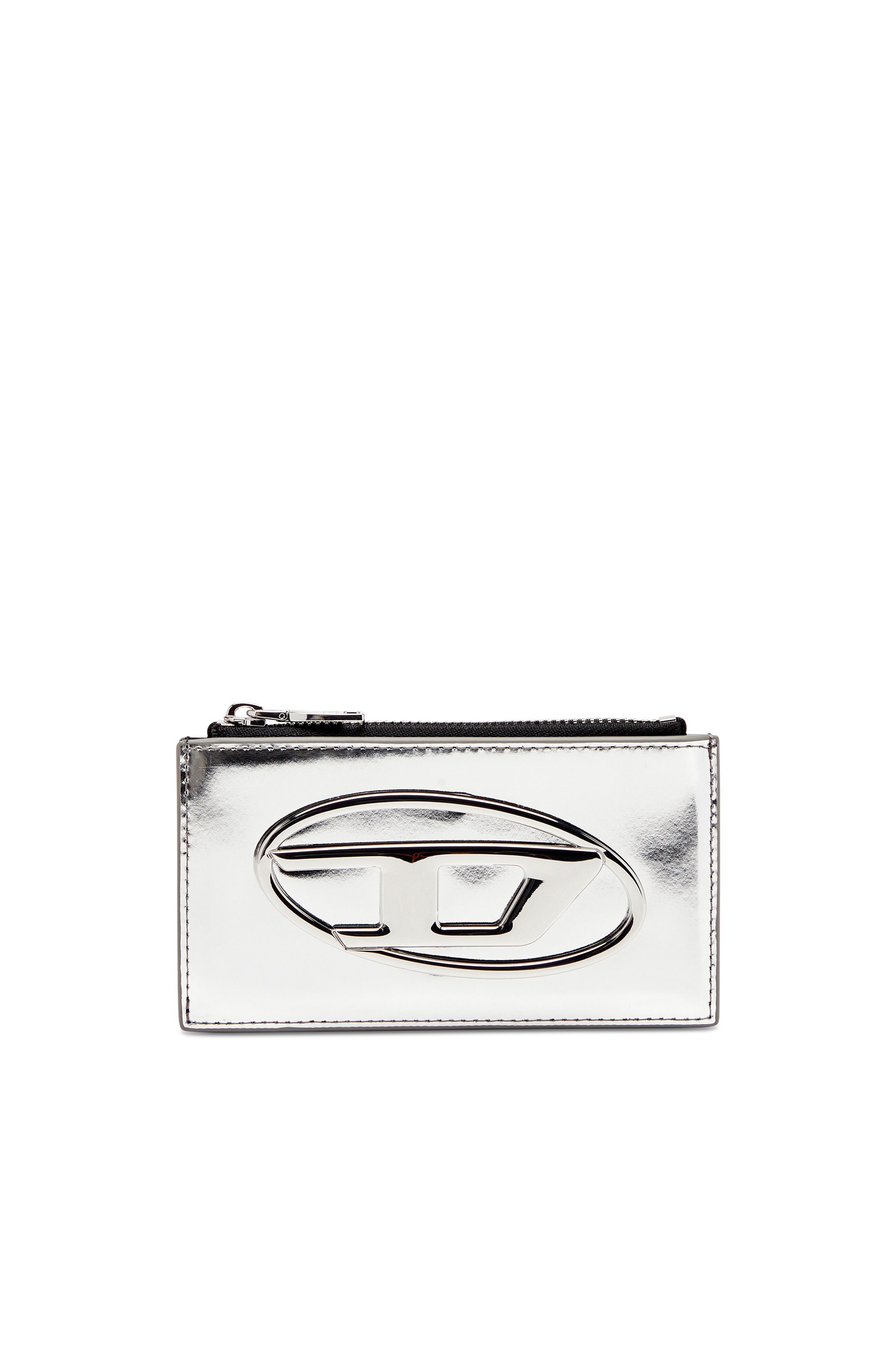 Diesel - 1DR CARD HOLDER III, Porte-cartes en cuir effet miroir Femme in Gris argenté - 1