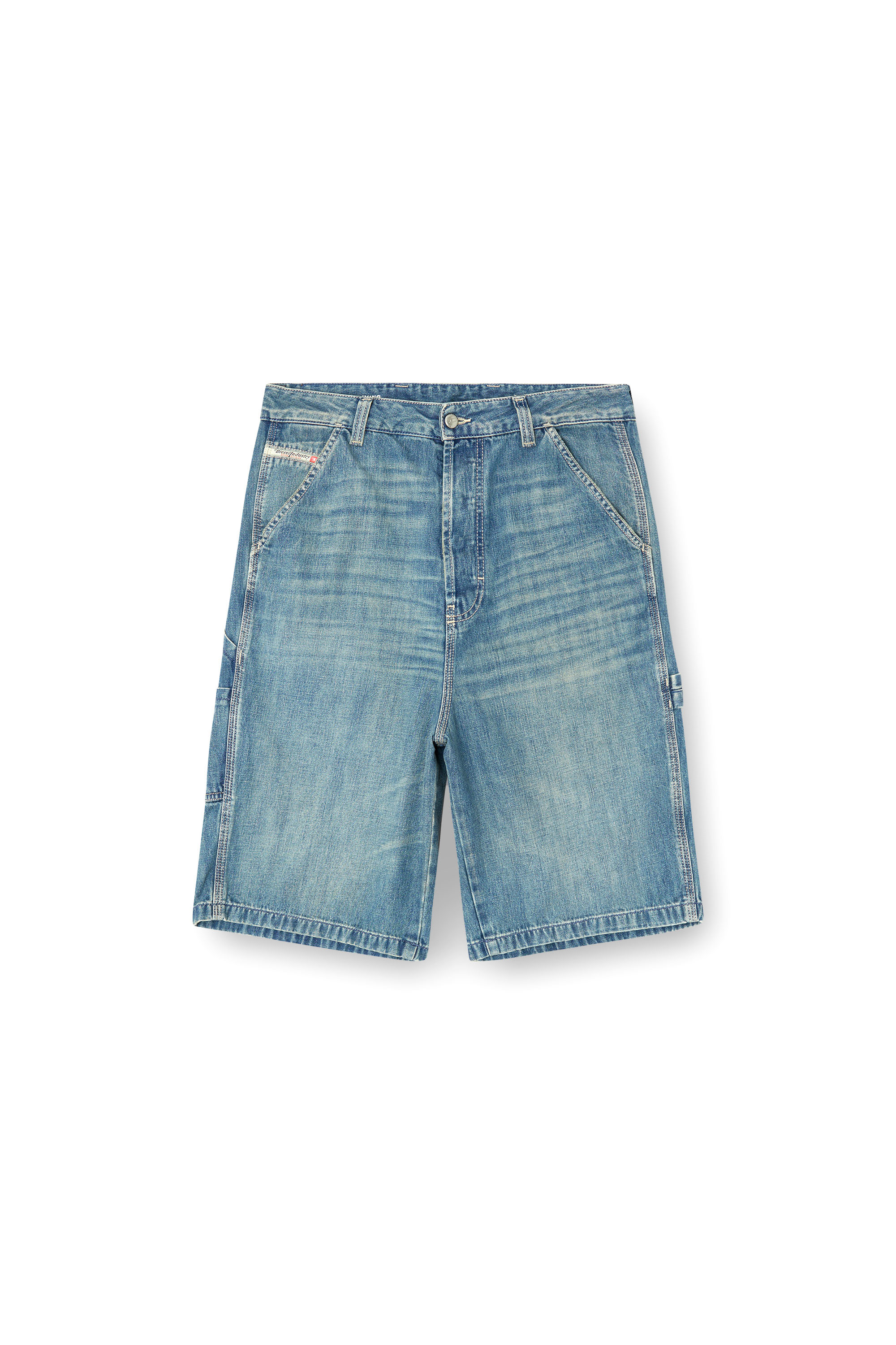 Diesel - D-LIVERY-W-SHORT, Male's Utility-style denim shorts in Light Blue - 4