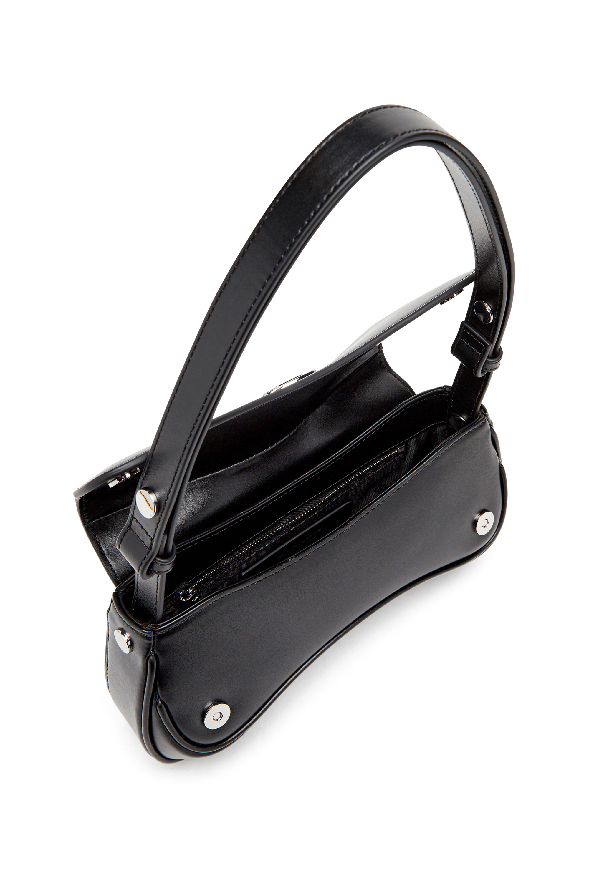 Diesel - PLAY CLUTCH, Female's Play-Semi gloss leather shoulder bag in Black - 4