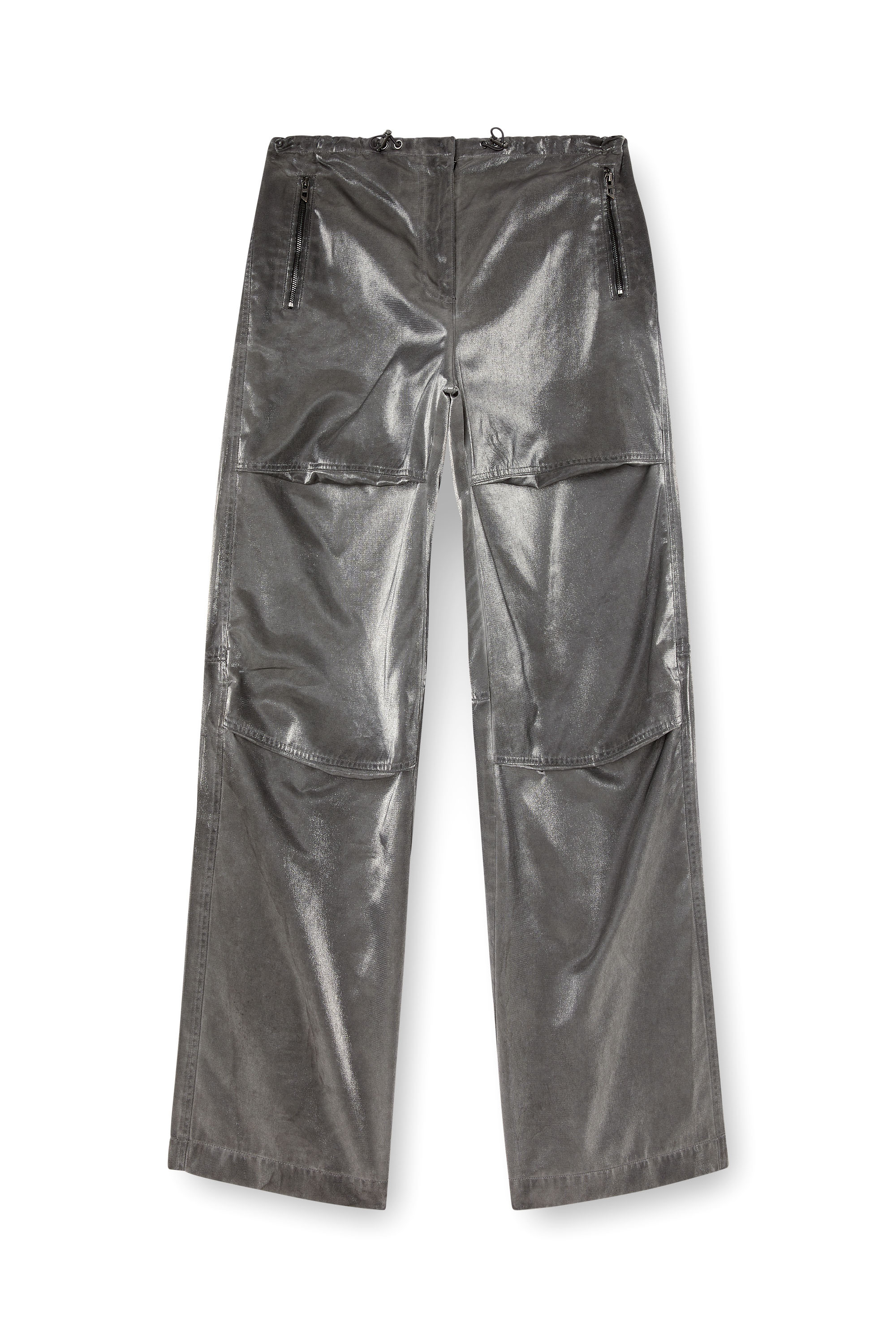 Diesel - P-RODIGE, Pantalon cargo en satin Femme in Gris - 4