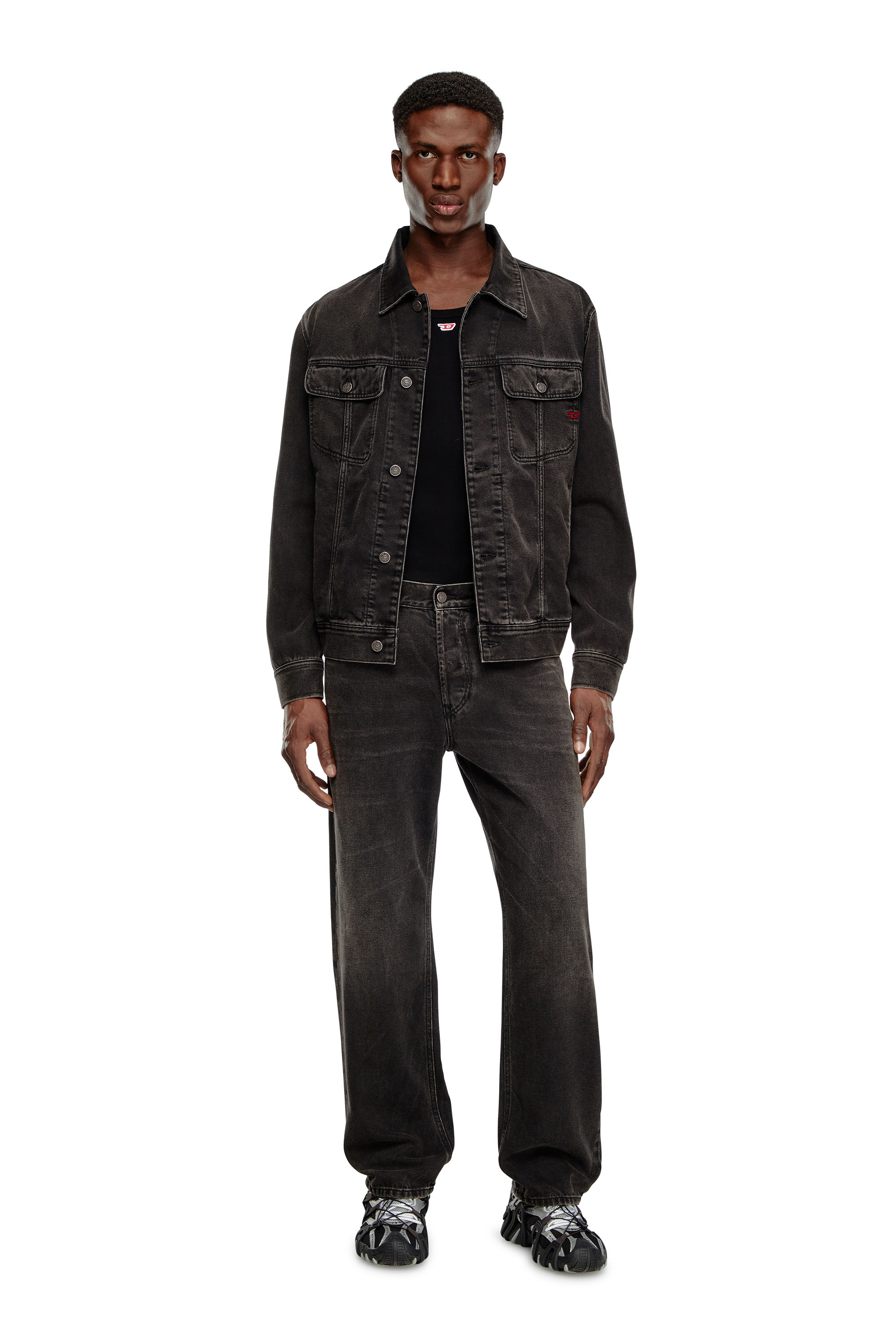 Diesel - D-BARCY, Male's Regular-fit trucker jacket in Black - 2