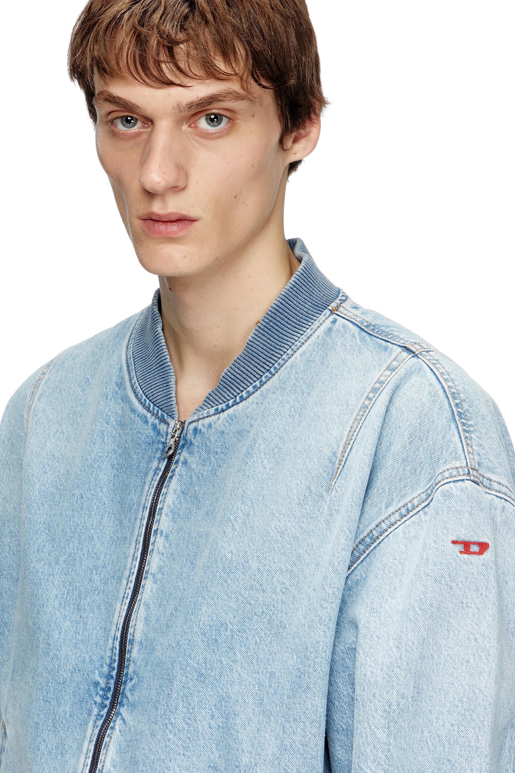 Diesel - D-VINZ, Male's Bomber jacket in denim in Light Blue - 4