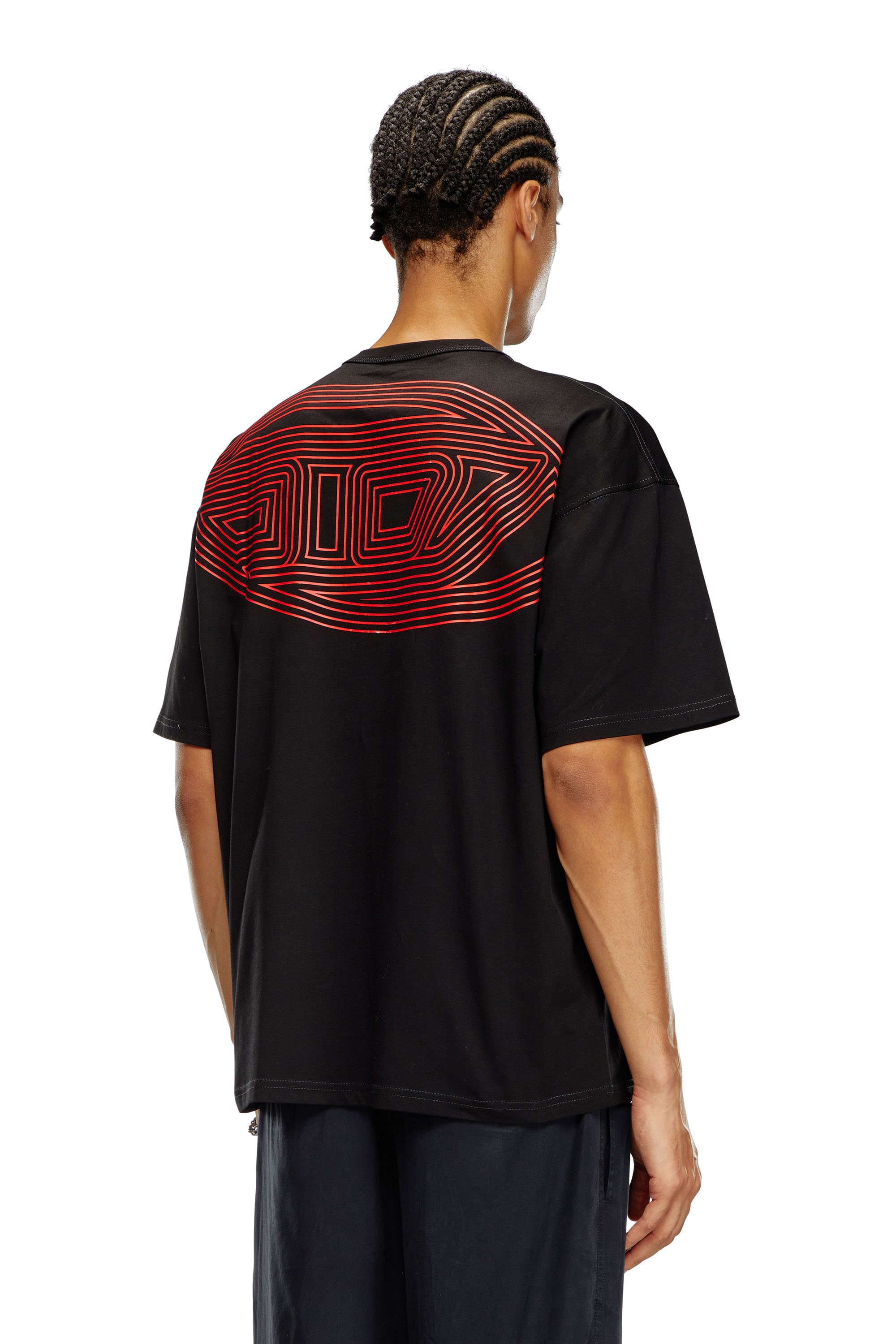 Diesel - T-BOXT-K18, Male T-shirt with Oval D print and embroidery in Black - Image 2