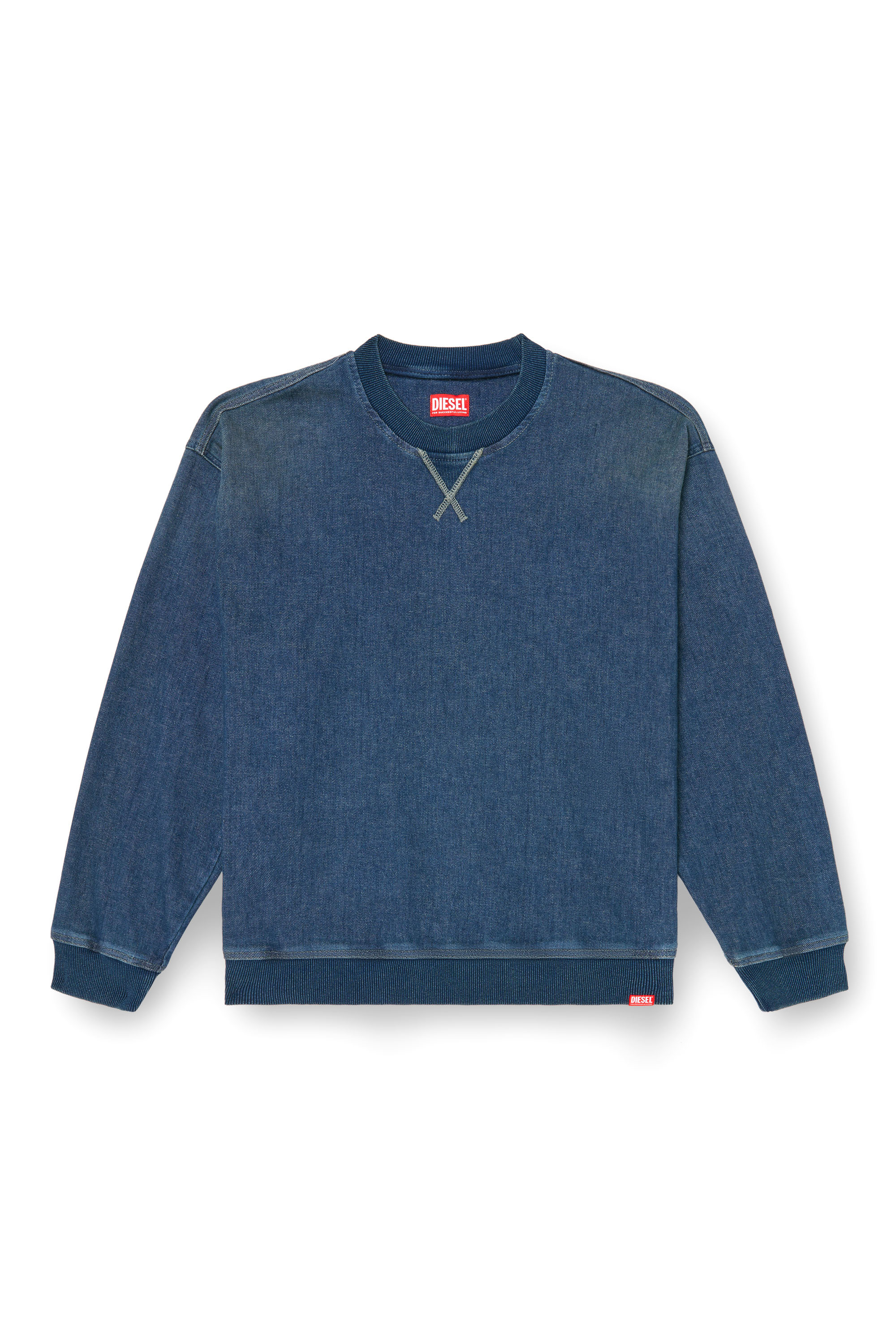 Diesel - D-KRIBY-S TRACK, Unisex's Sweatshirt in Track Denim in Blue - 6