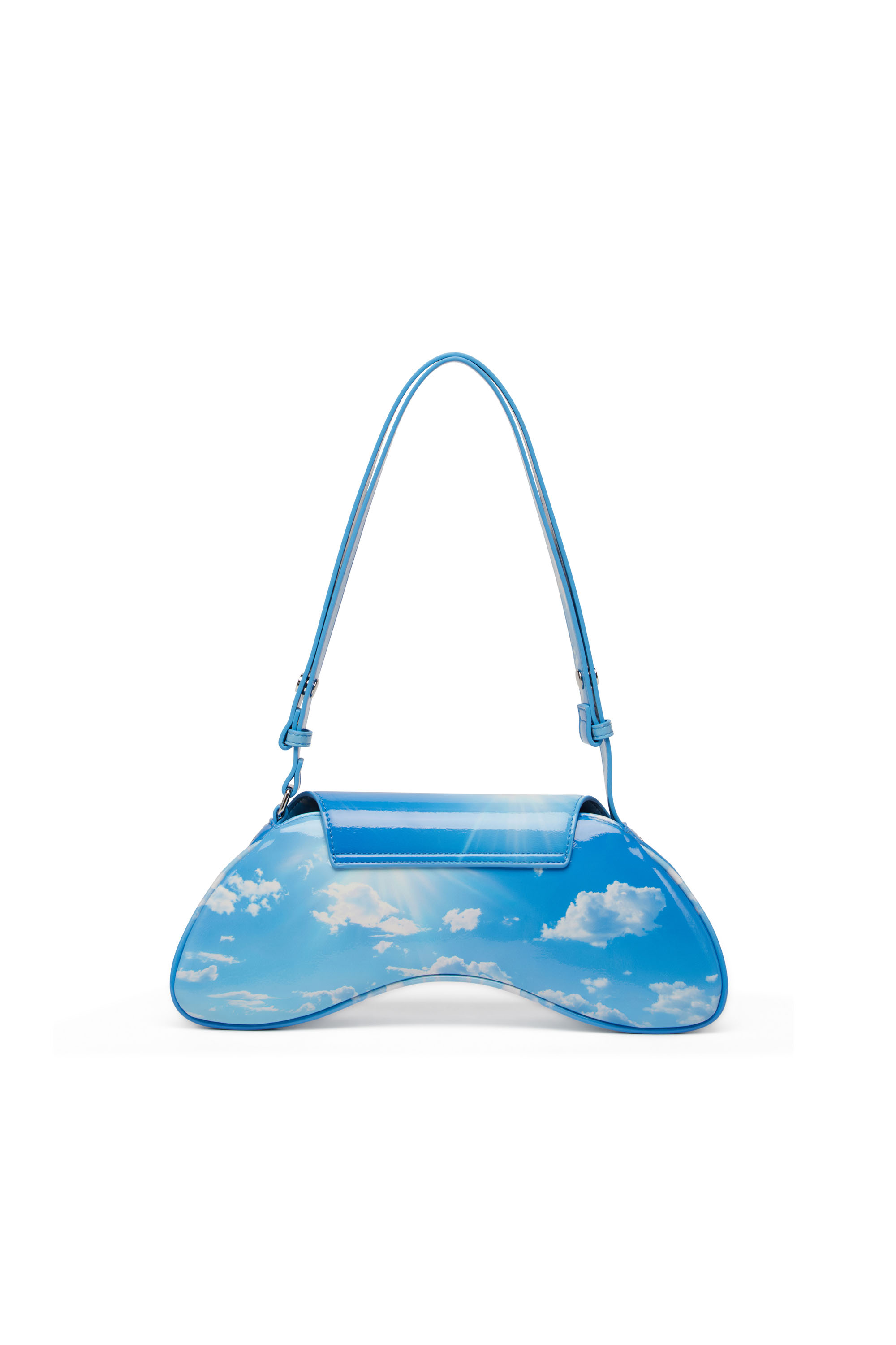 Diesel - PLAY CROSSBODY, Female's Shoulder bag in printed glossy PU in Light Blue - 2