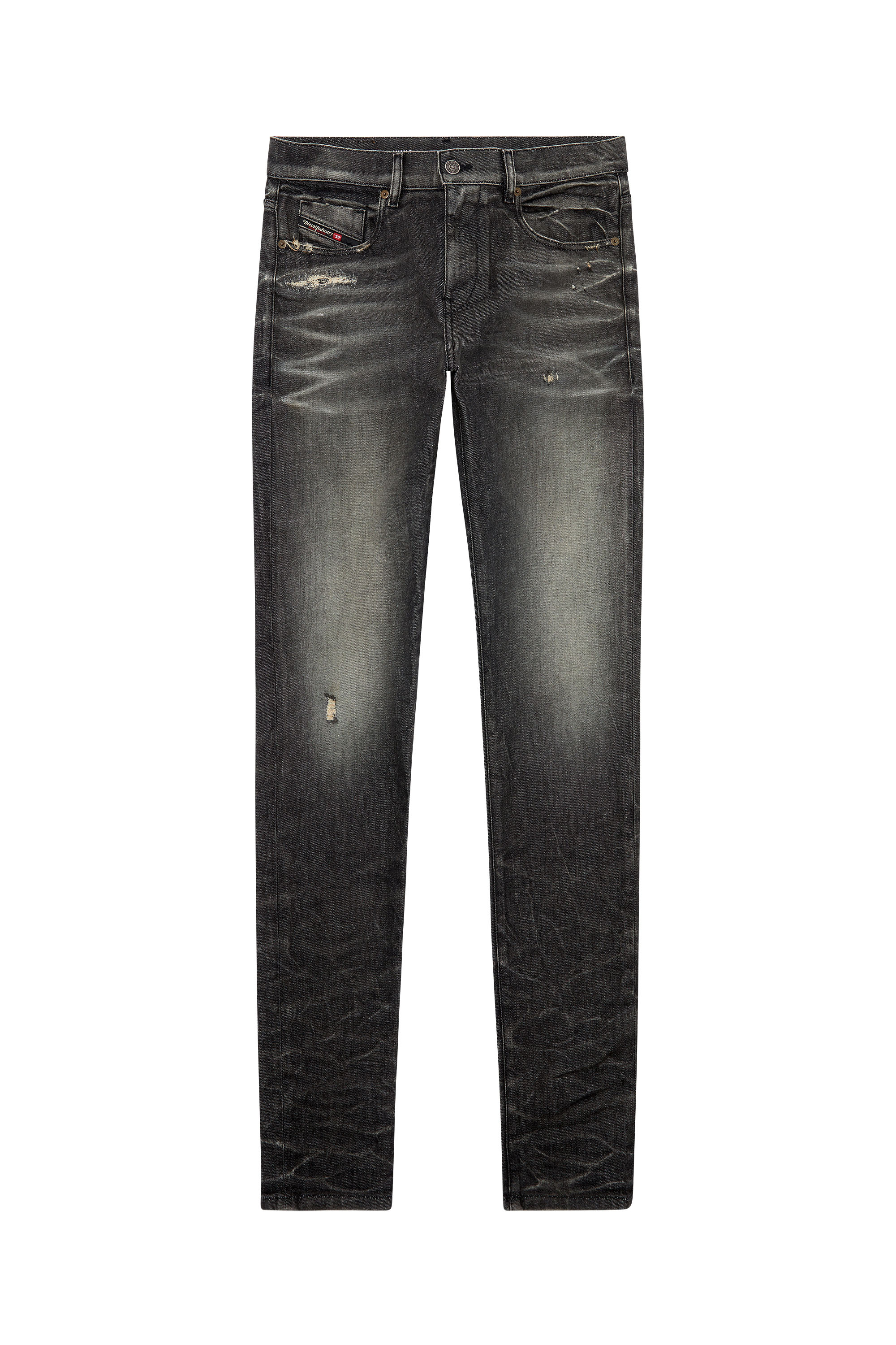 Diesel - Slim Jeans 2019 D-Strukt 09H51, Noir/Gris foncé - Image 3