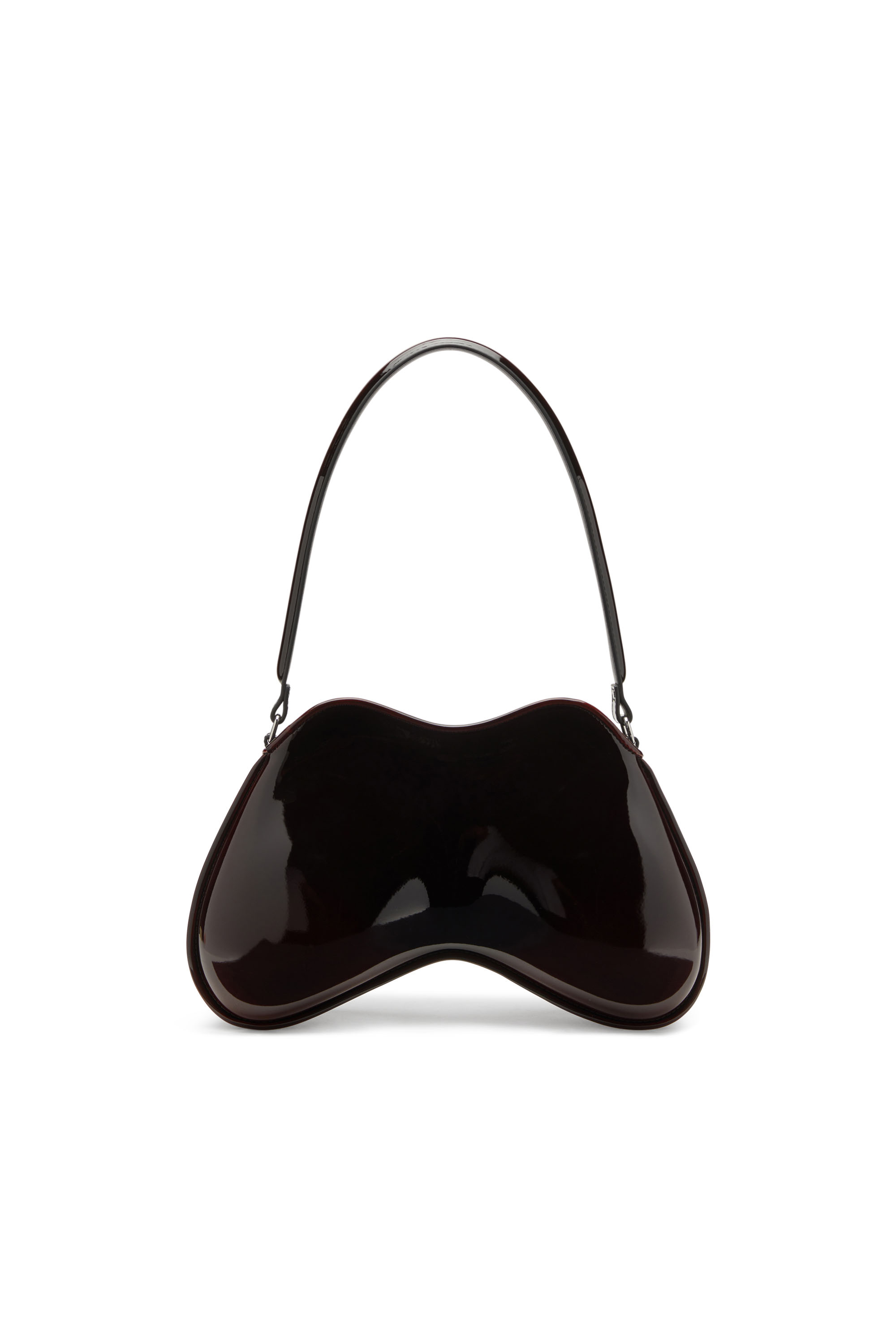 Diesel - DOUBLE-D SHOULDER, Female's Double-D-Rigid shoulder bag in dégradé glossy PU in Burgundy - 3