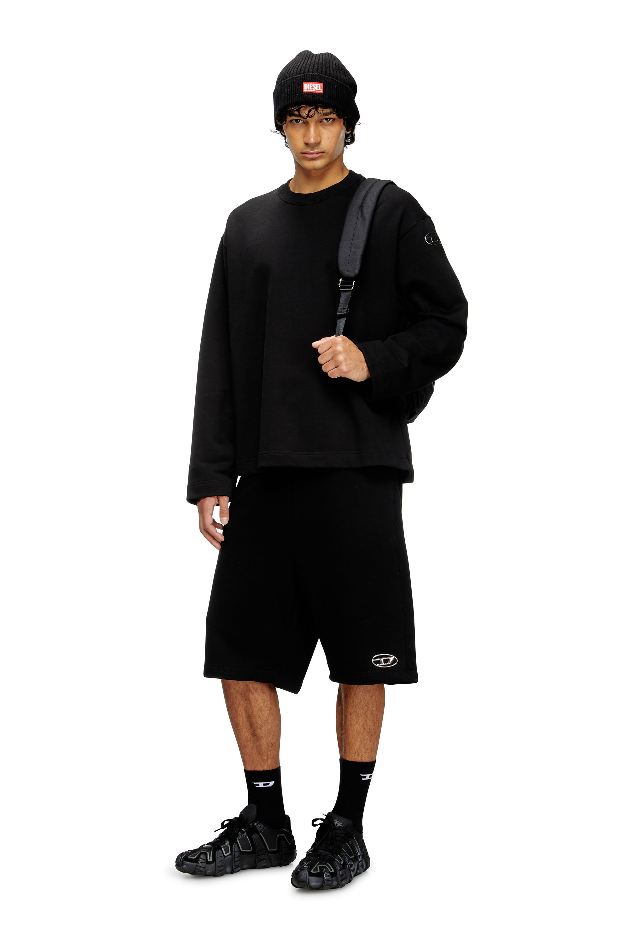 Diesel - S-MACSIS-OD, Sweat-shirt avec logo métallisé Homme in Noir - 2
