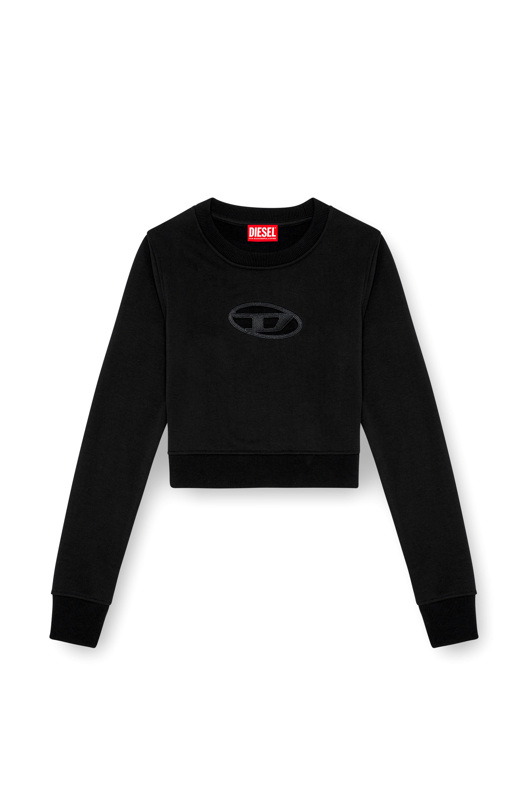 Diesel - F-SLIMMY-OD, Female Cropped sweatshirt with cut-out logo in Black - Image 4
