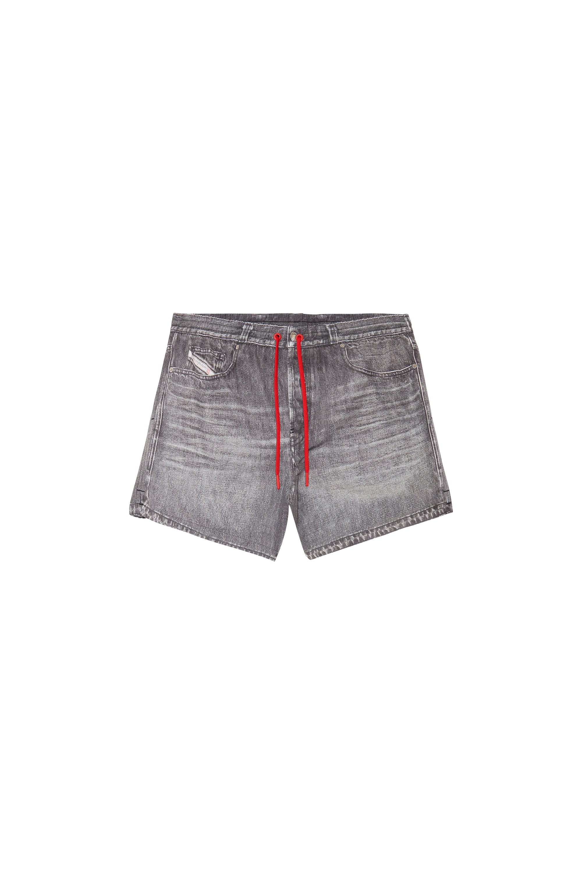 Diesel - BMBX-NICO, Male Mid-length swim shorts with denim print in Black - Image 4