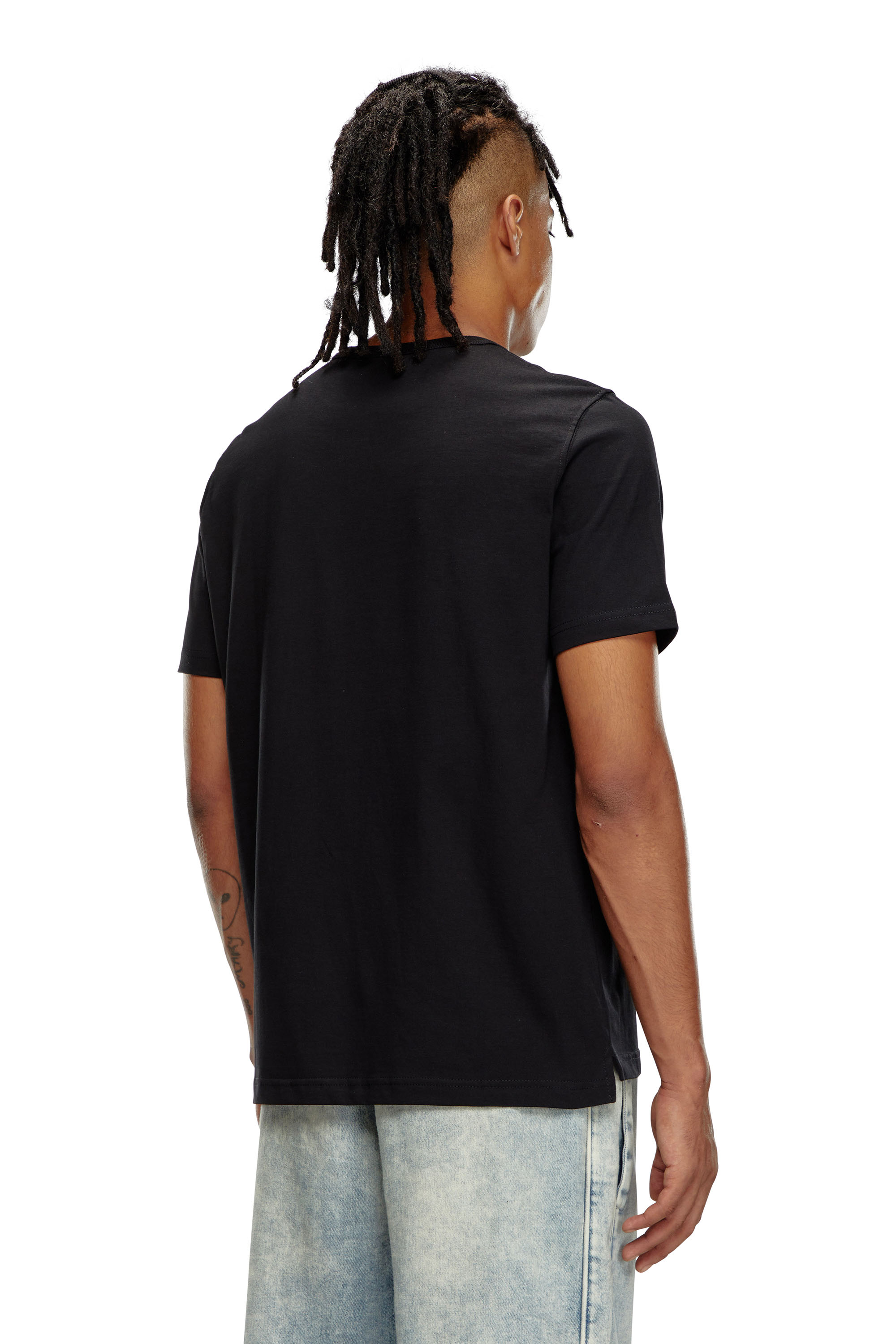 Diesel - T-ADJUST-OD, Male's T-shirt with injection moulded logo in Black - 2