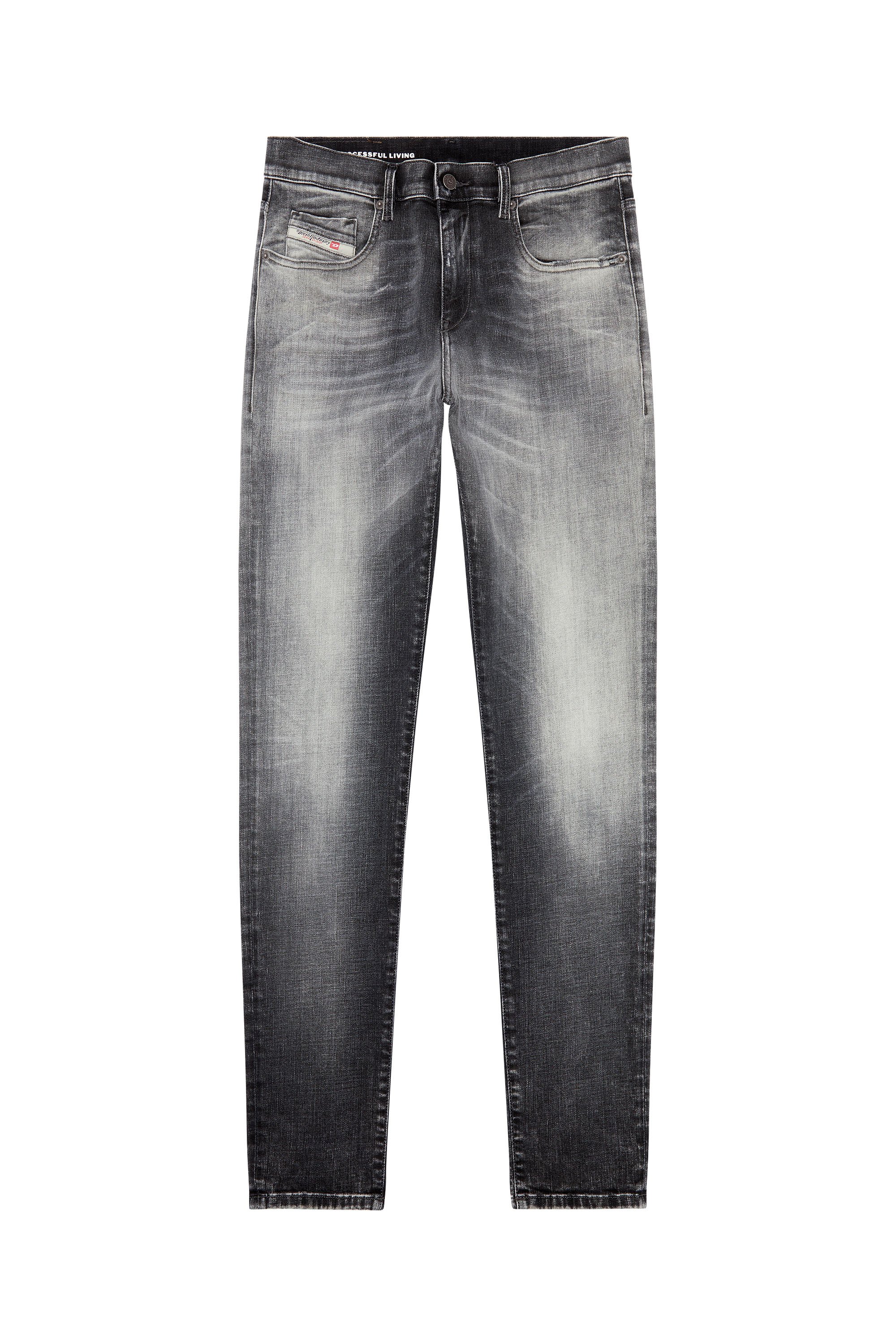 Diesel - Slim Jeans 2019 D-Strukt 09G88, Noir/Gris foncé - Image 3
