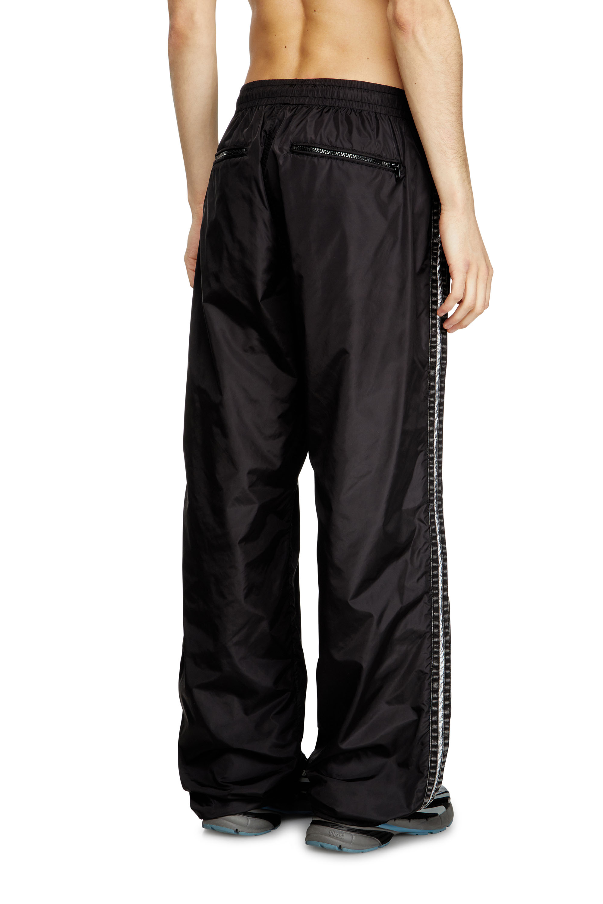 Diesel - P-CARON, Male's Nylon track pants with side bands in null - 3