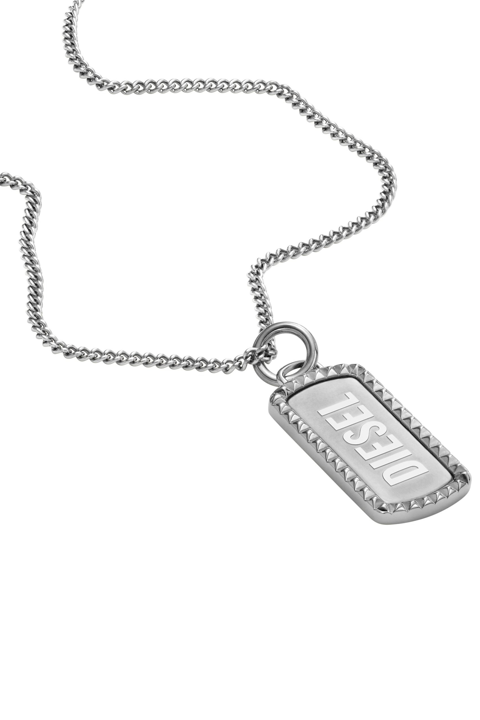 Diesel - DX1455, Collier Dog Tag en acier inoxydable Mixte in Gris argenté - 2