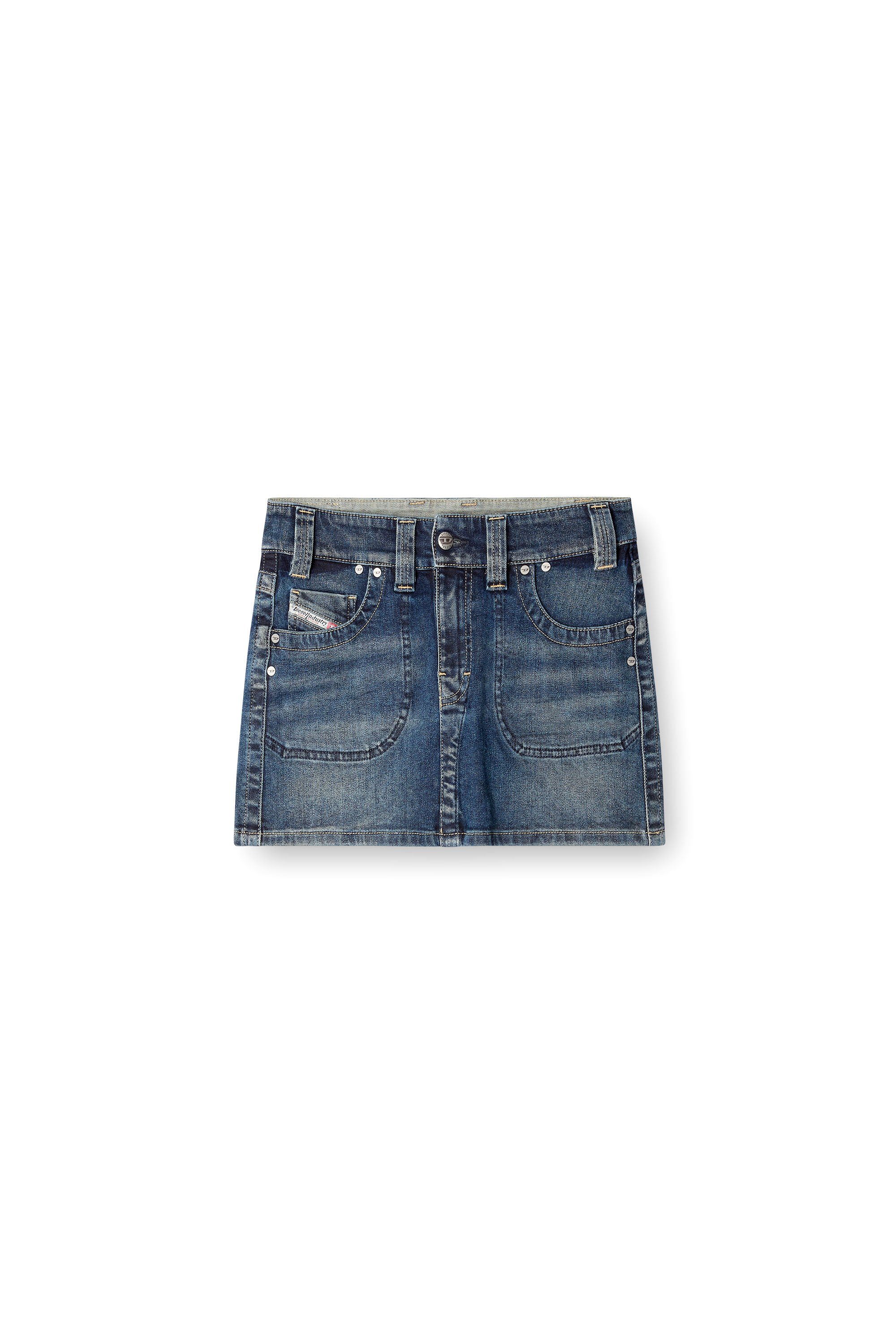 Diesel - DE-RAGO-RE, Female's Mini skirt in Rehab denim in Dark Blue - 3