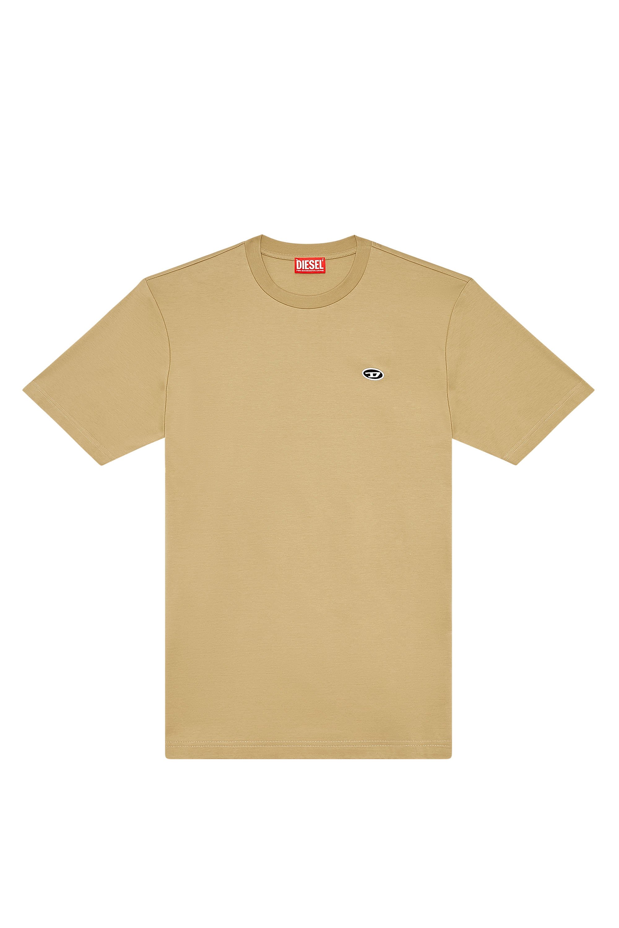 Diesel - T-JUST-DOVAL-PJ, Homme T-shirt avec empiècement oval D in Marron - Image 6