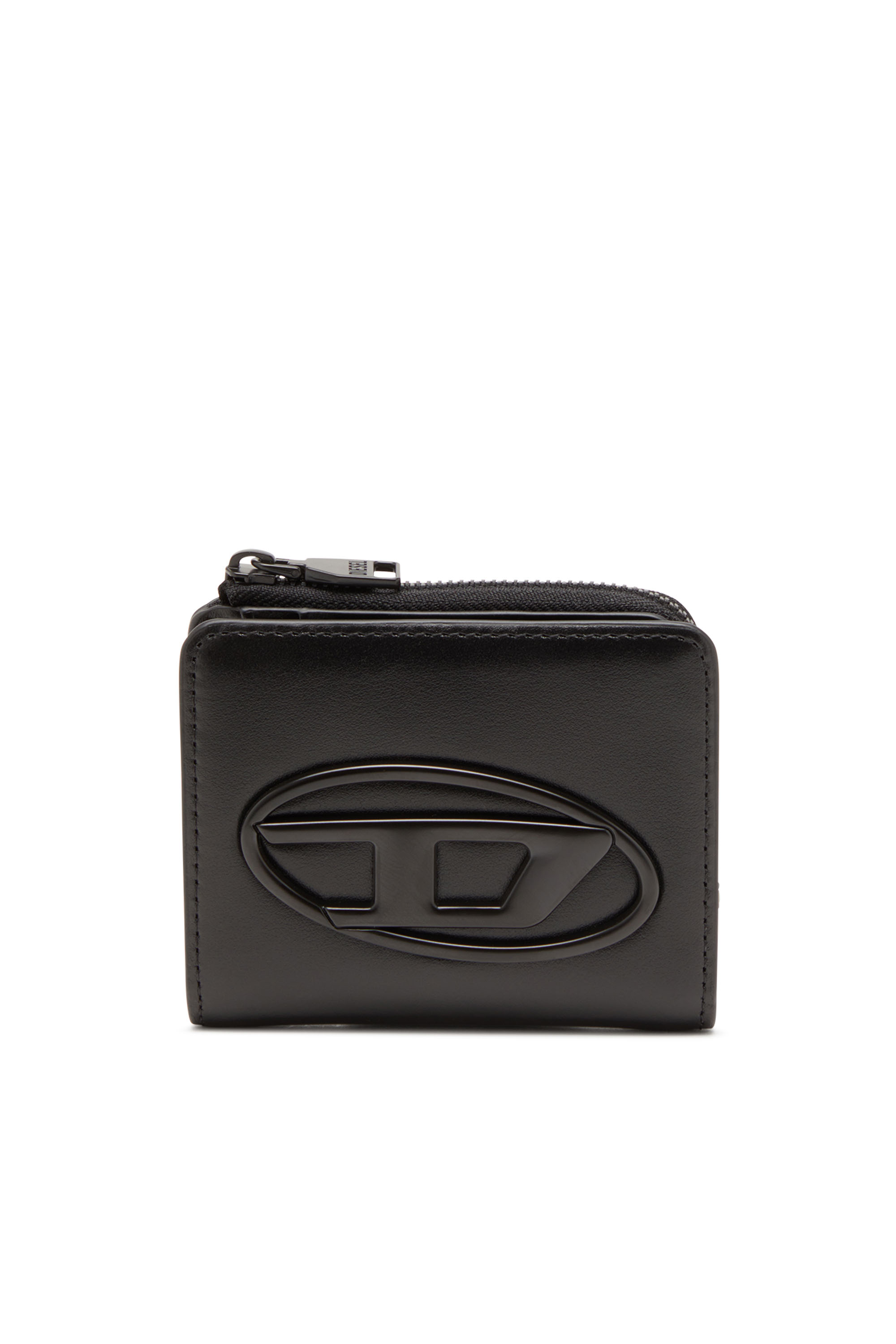 Diesel - HOLI-D CARD HOLDER ZIP L, Unisex's Card holder in smooth leather in Black - 1