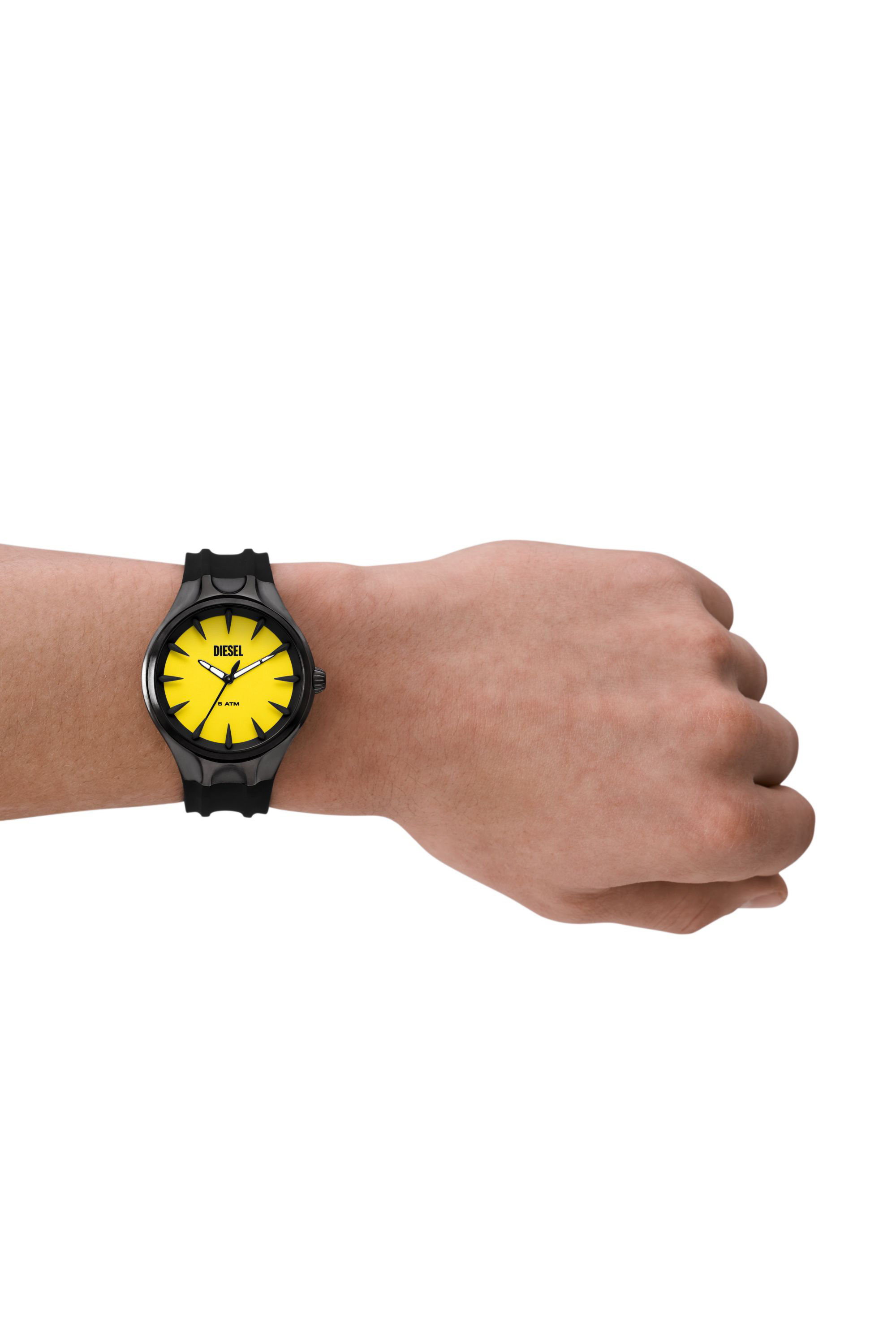 Diesel - DZ2201, Male Streamline three-hand black silicone watch in Black - Image 4