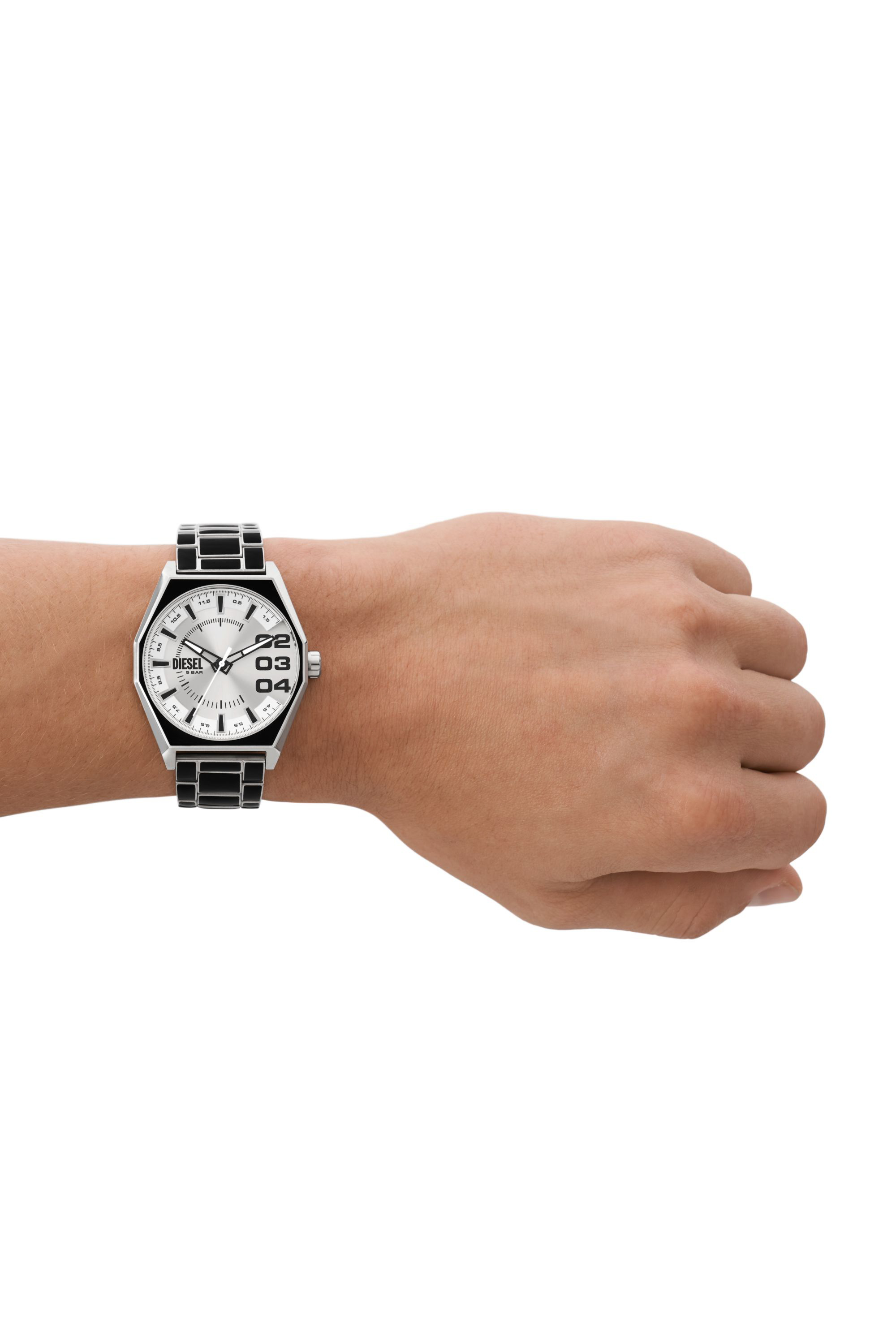 Diesel - DZ2195, Male Scraper black enamel and stainless steel watch in Black - Image 4