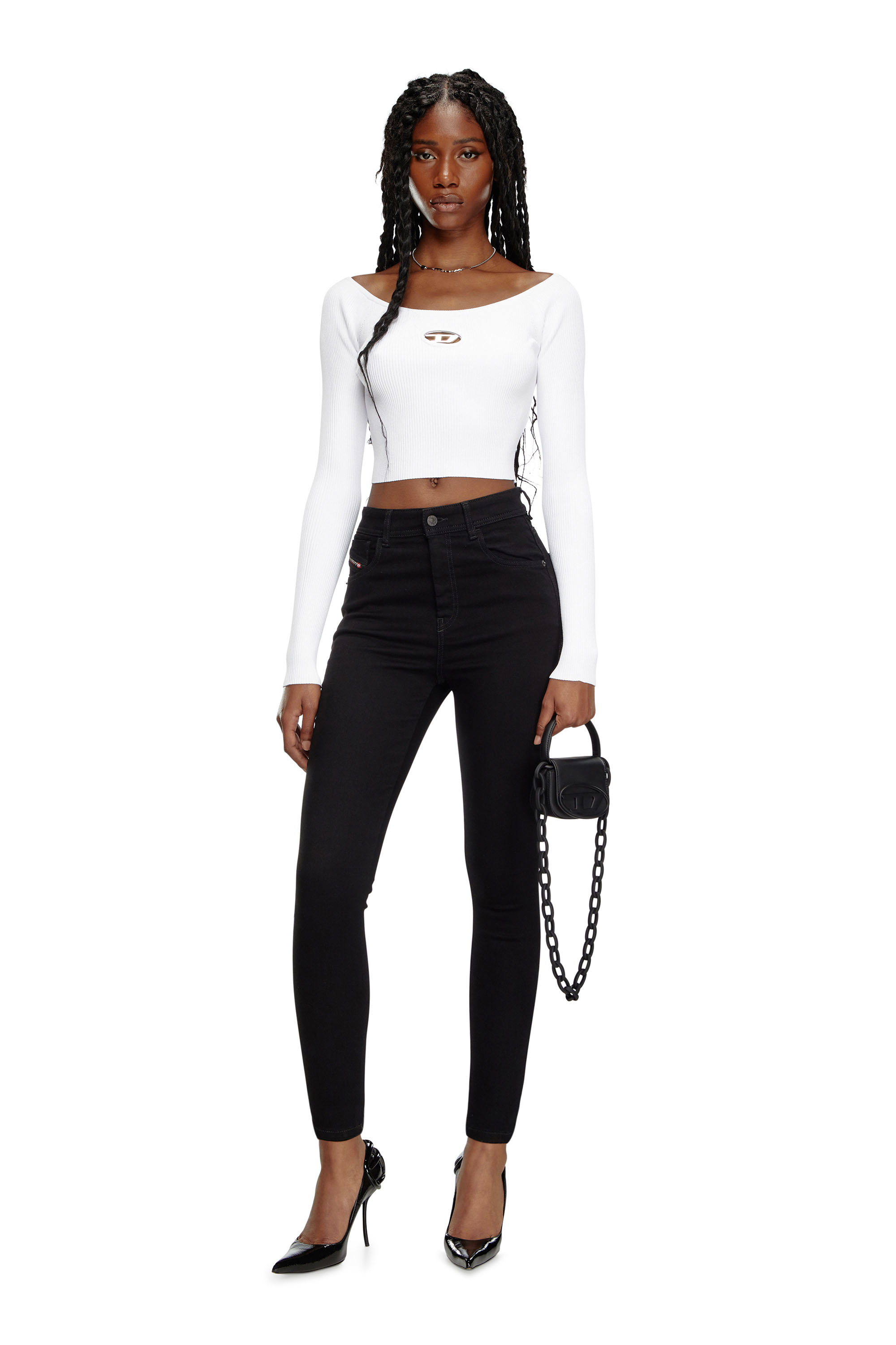 Diesel - Female's Skinny Jeans 1984 Slandy-High 069EF, Black/Dark Grey - 2
