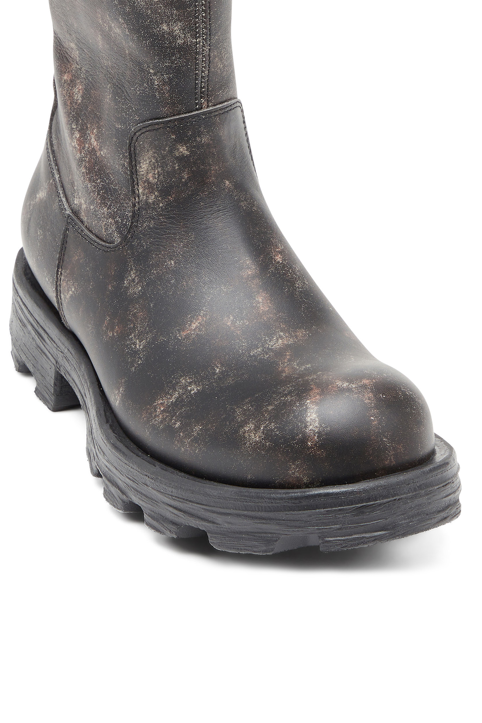 Diesel - D-HAMMER HB D W, D-Hammer-Bottes hauteur genou en cuir vieilli Femme in Marron - 5