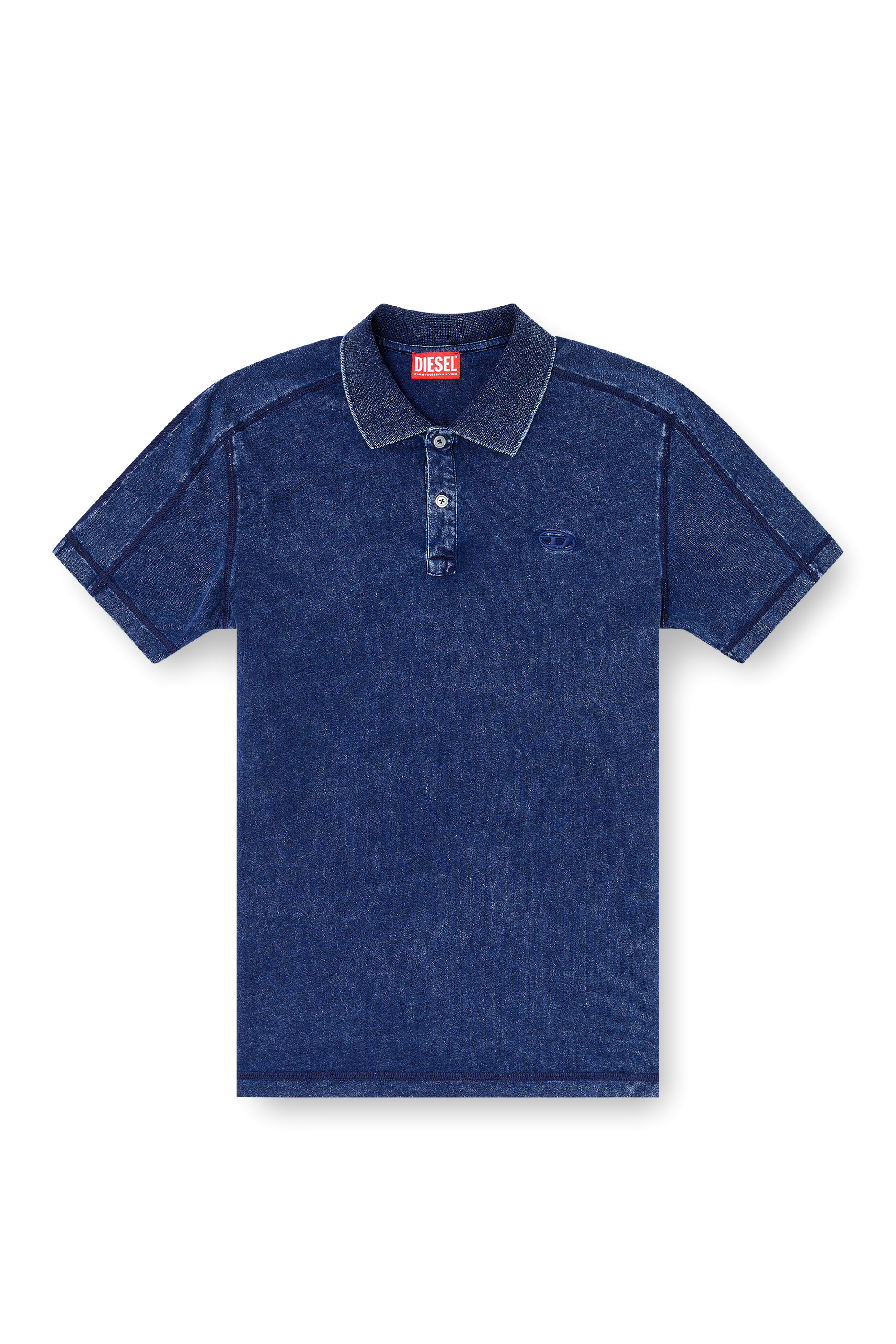 Diesel - T-SWIND-R1, Polo effet denim Homme in Bleu - 4