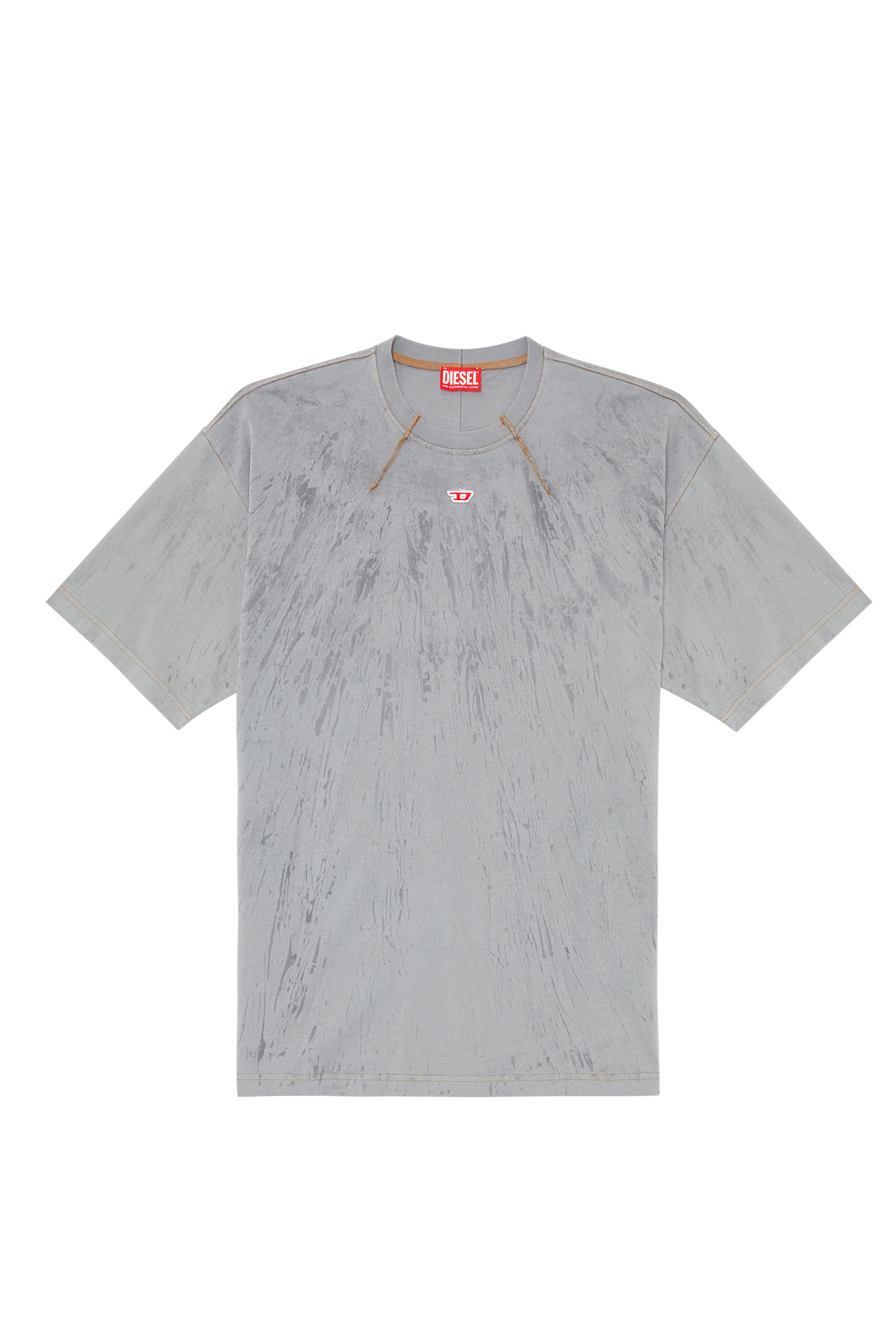 Diesel - T-COS, Homme T-shirt en jersey effet plâtre in Gris - Image 4