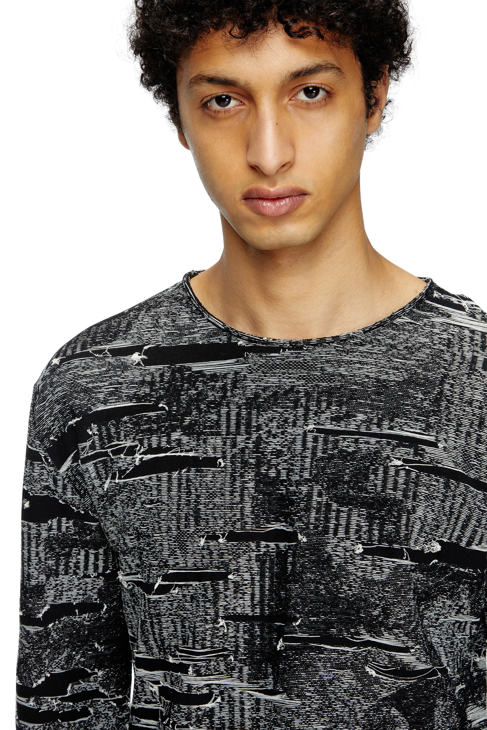 Diesel - K-CADMO, Male's Jumper with engineered distressing in Black - 4