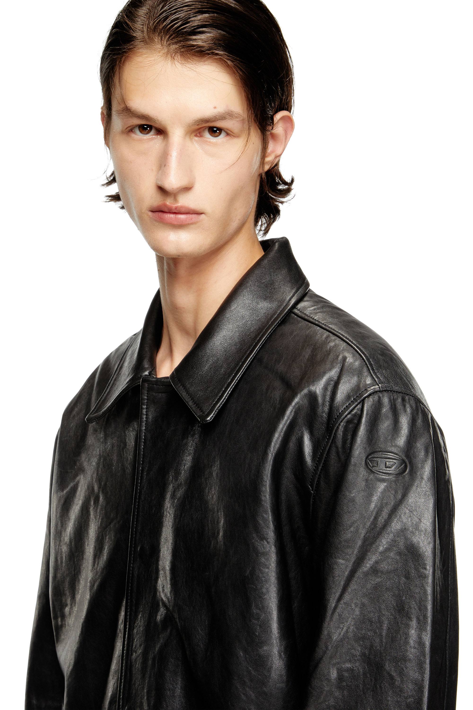 Diesel - L-JESS, Male's Padded leather jacket in Black - 4