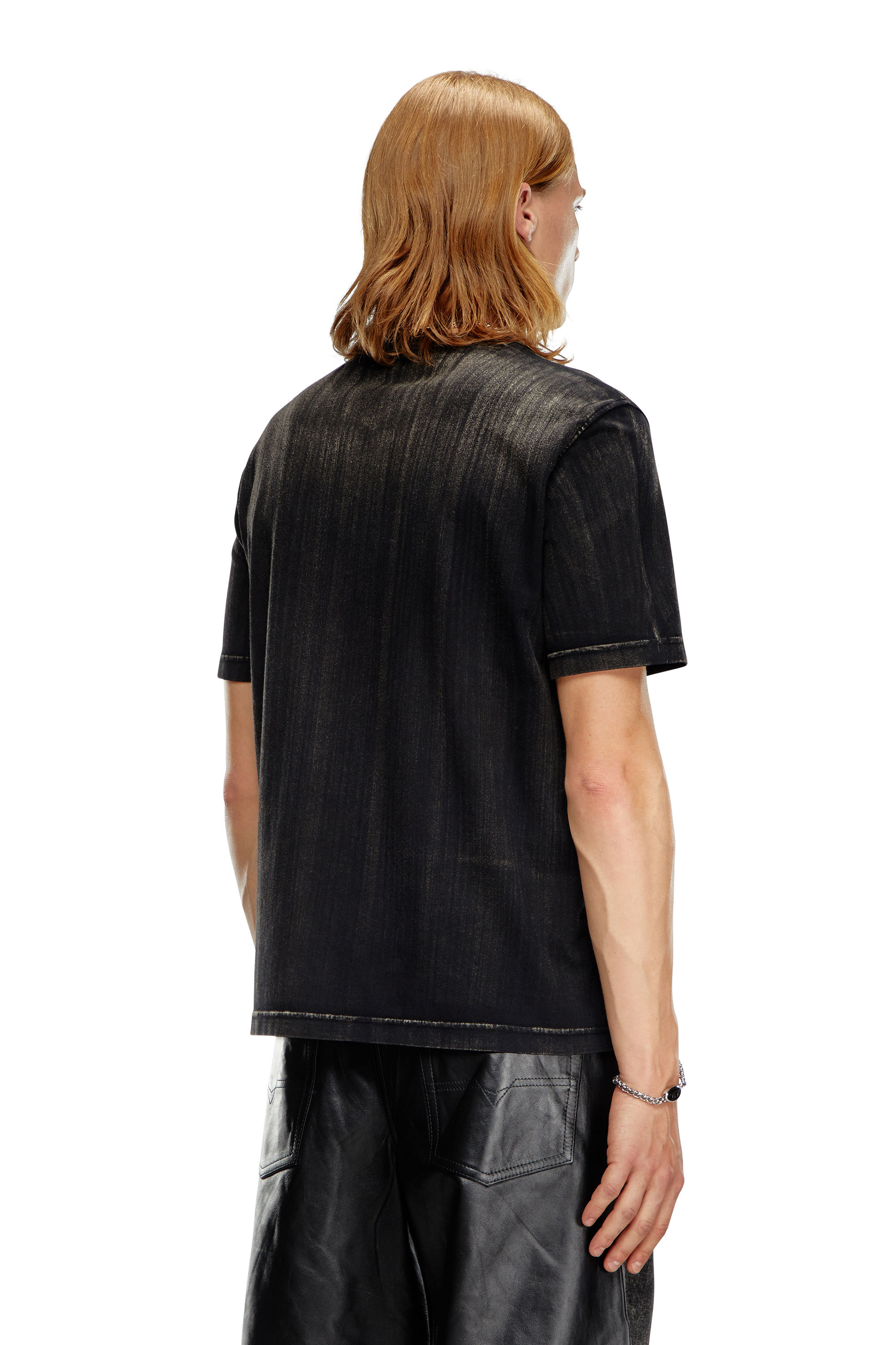 Diesel - T-ADJUST-K8, Male's T-shirt with brushstroke fading in Black - 2