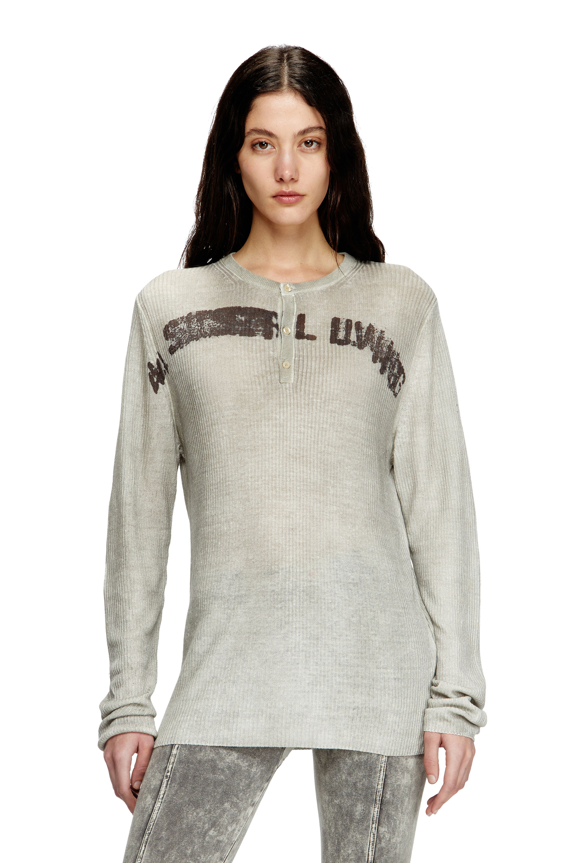 Diesel - K-ROBBY, Pull Henley effet sali, en lin Mixte in ToBeDefined - 5