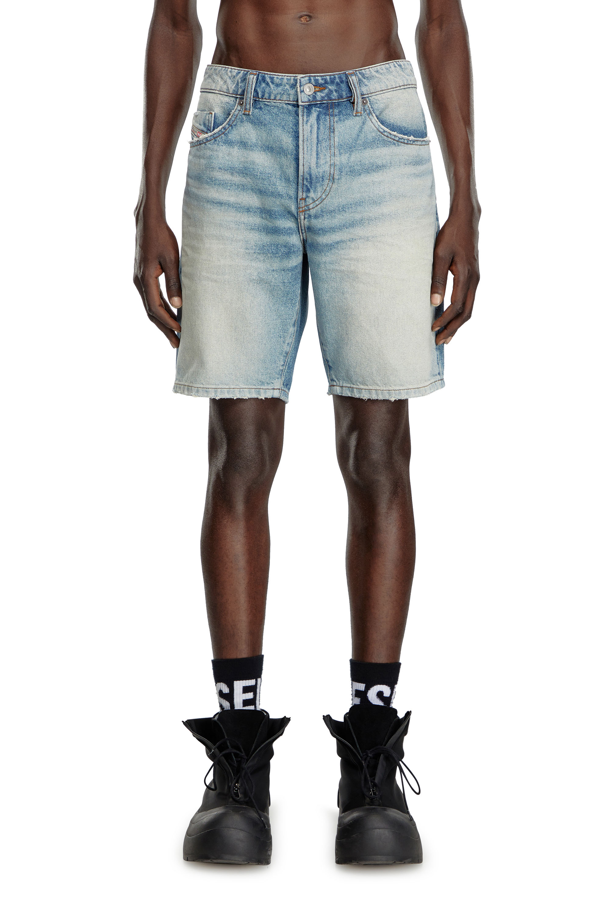 Diesel - D-FIN, Male's Slim denim shorts in Light Blue - 1