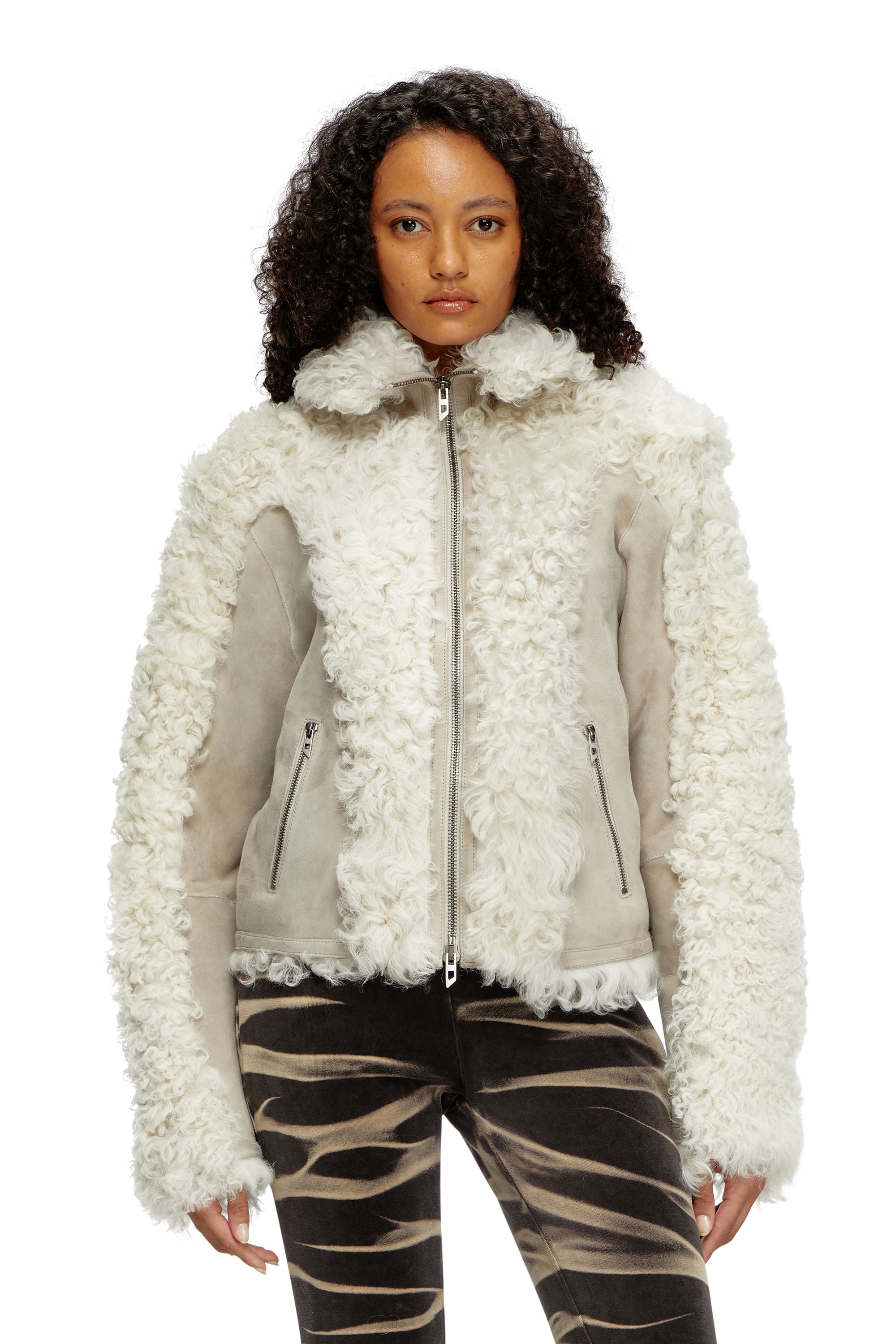 Diesel - L-AUREL, Female's Shearling jacket in White - 1