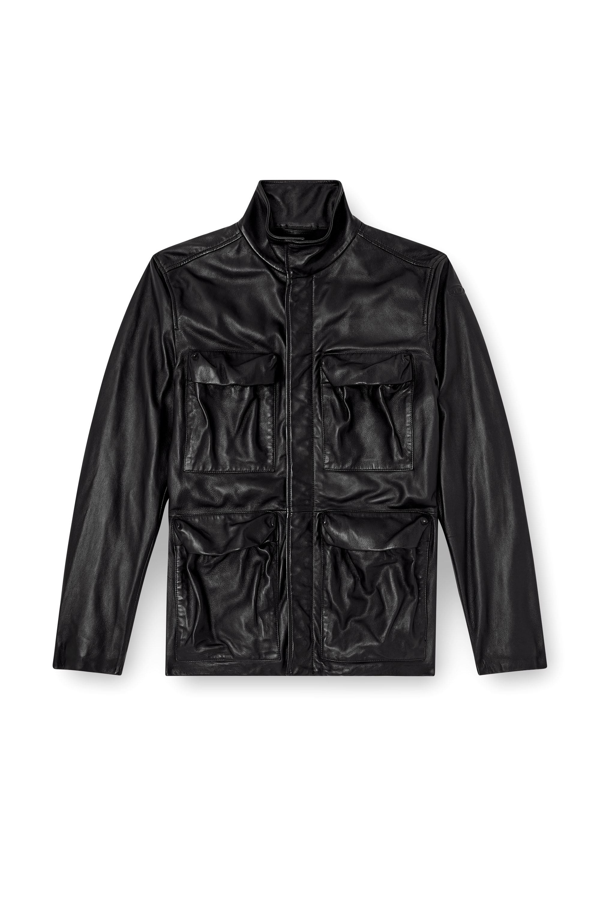 Diesel - L-GAST, Veste en cuir avec poches utility Mixte in Noir - 7