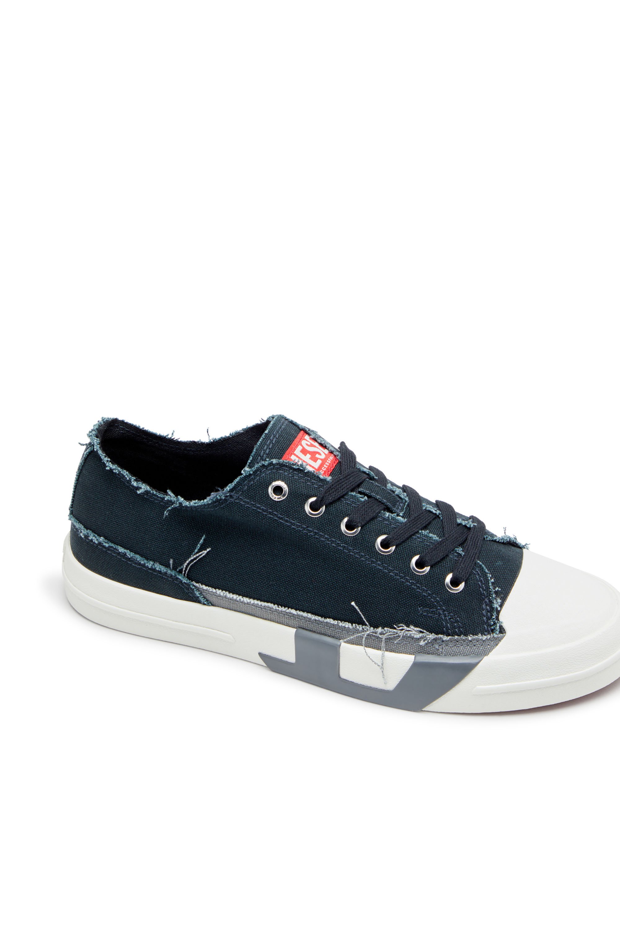 Diesel - S-D-VERSE LOW, Male's Sneakers in frayed canvas in Blue/Grey - 6