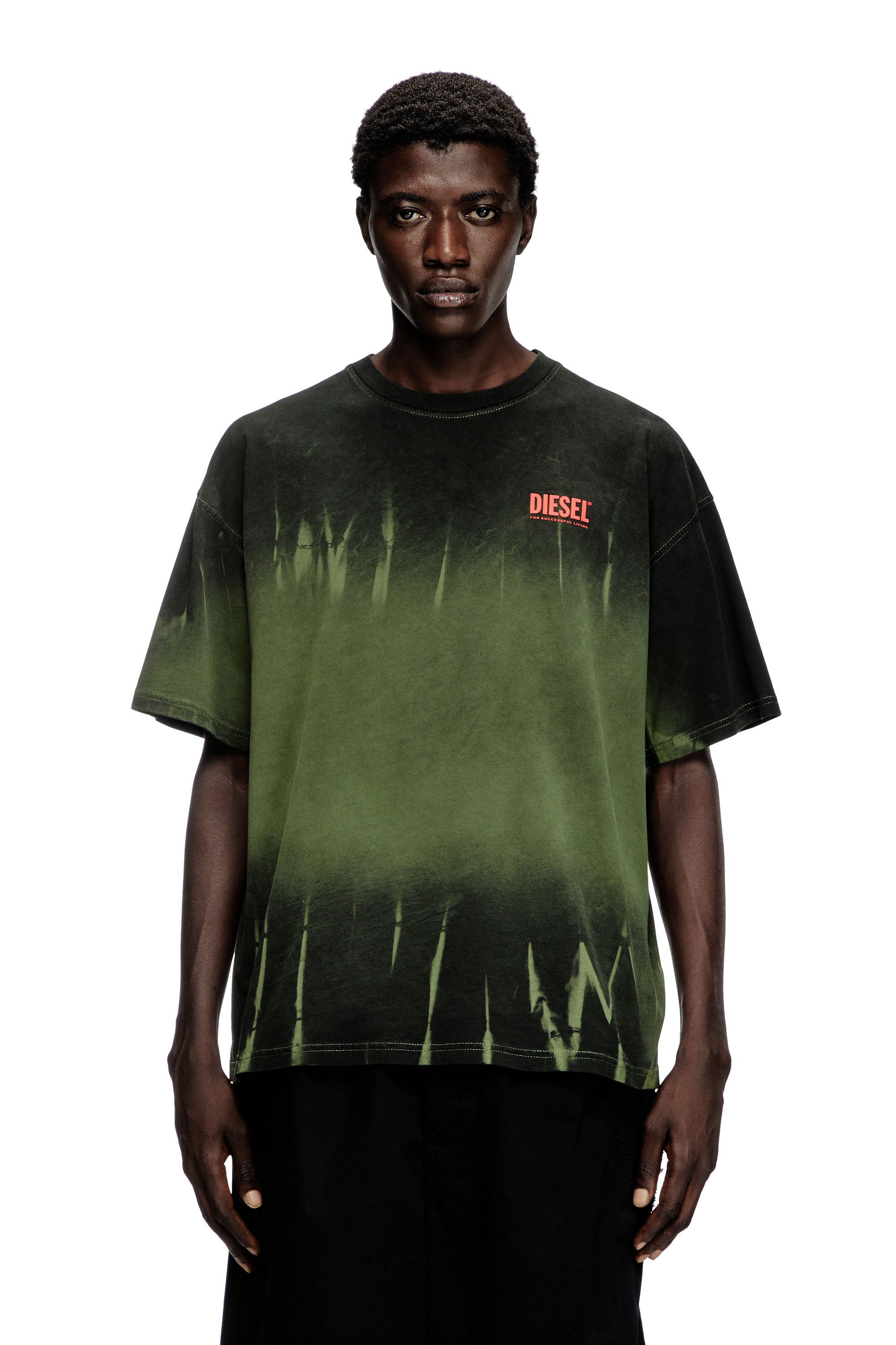 Diesel - T-BOXT-R3, T-shirt tie-dye avec logo imprimé Homme in Vert - 4