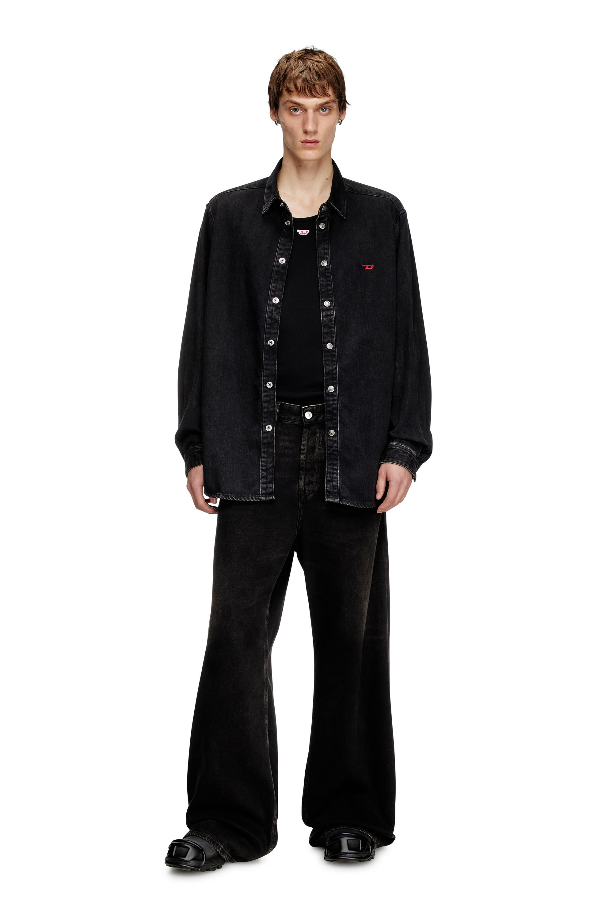 Diesel - D-SIMPLY, Male's Shirt in Tencel denim in Black - 2