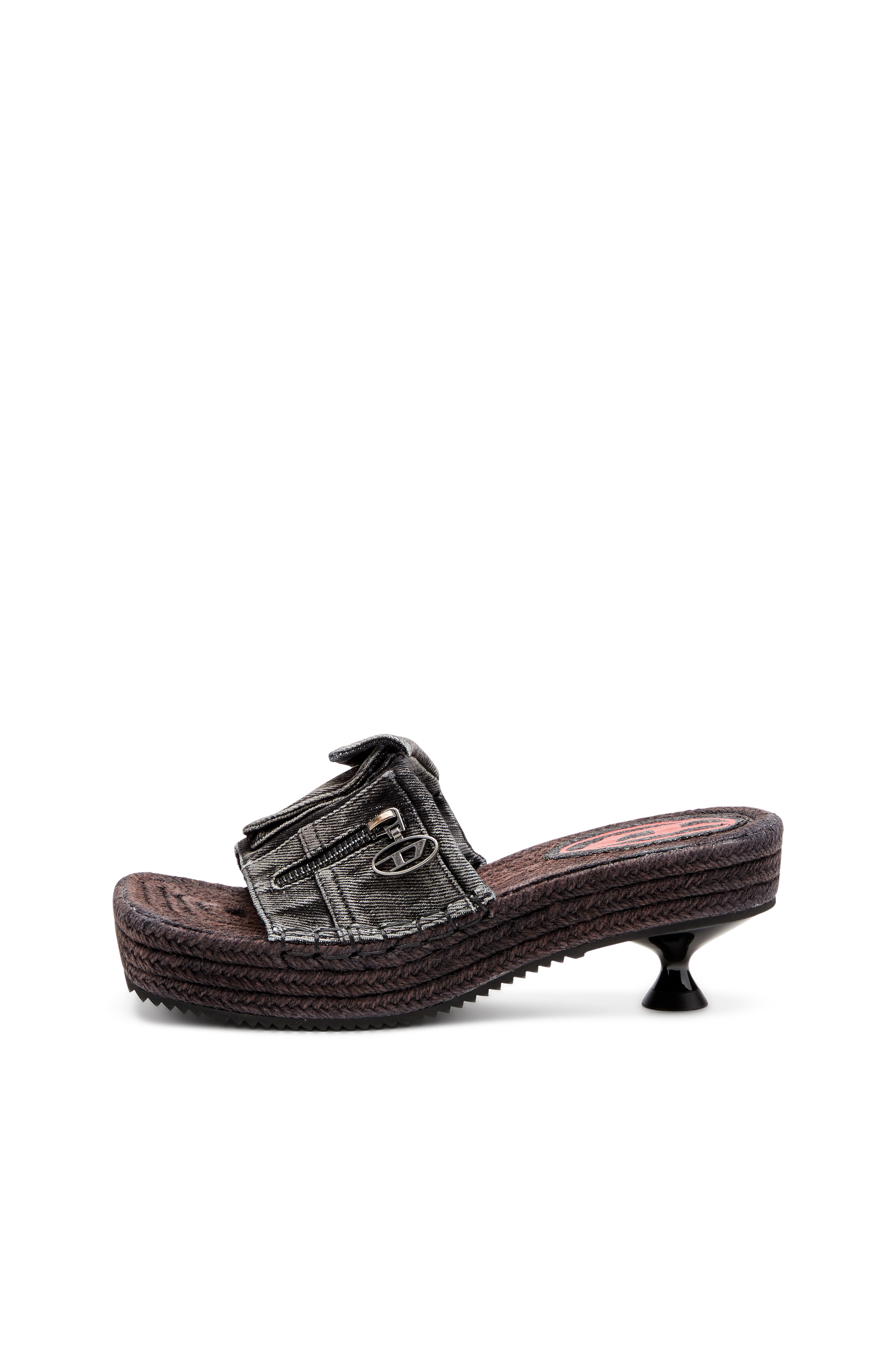 Diesel - D-IBIZA 40 PCK, Female's Heeled platform espadrilles in denim in Black - 7