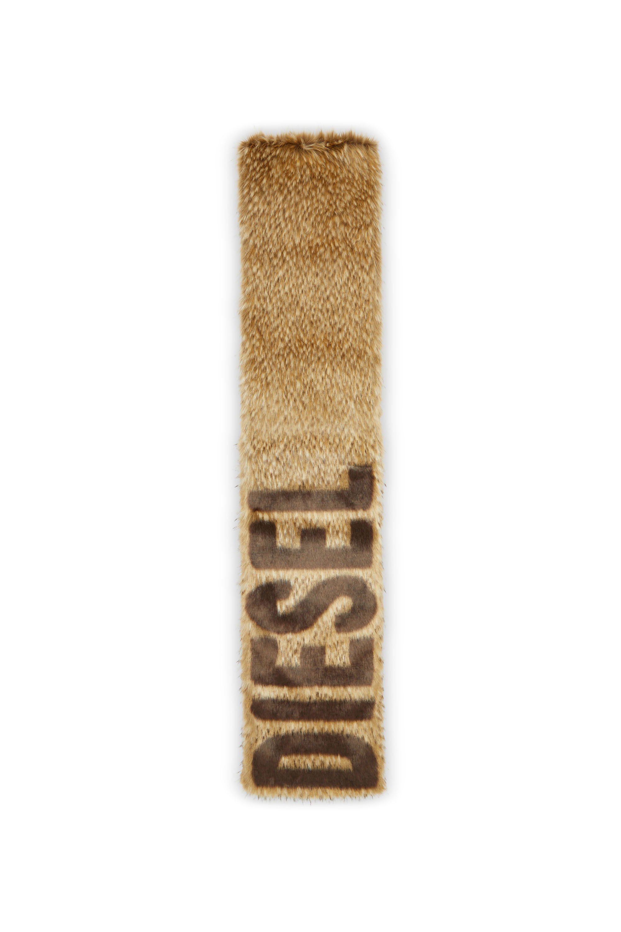 Diesel - S-ABER, Male's Plush scarf with jacquard Diesel logo in Light Brown - 2