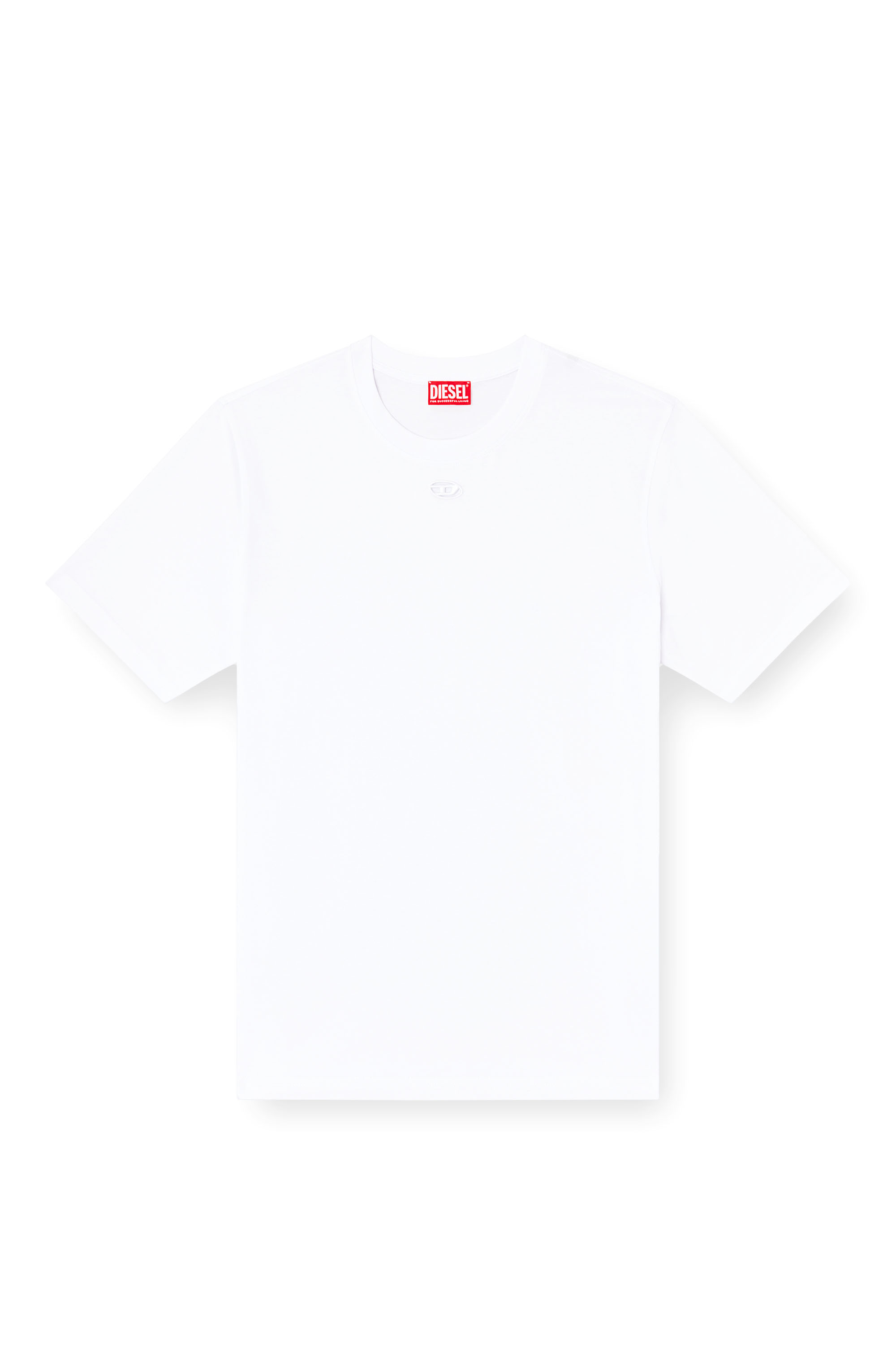 Diesel - T-ADJUST-MAREY, T-shirt avec cut-out à logo Oval D Homme in Blanc - 3