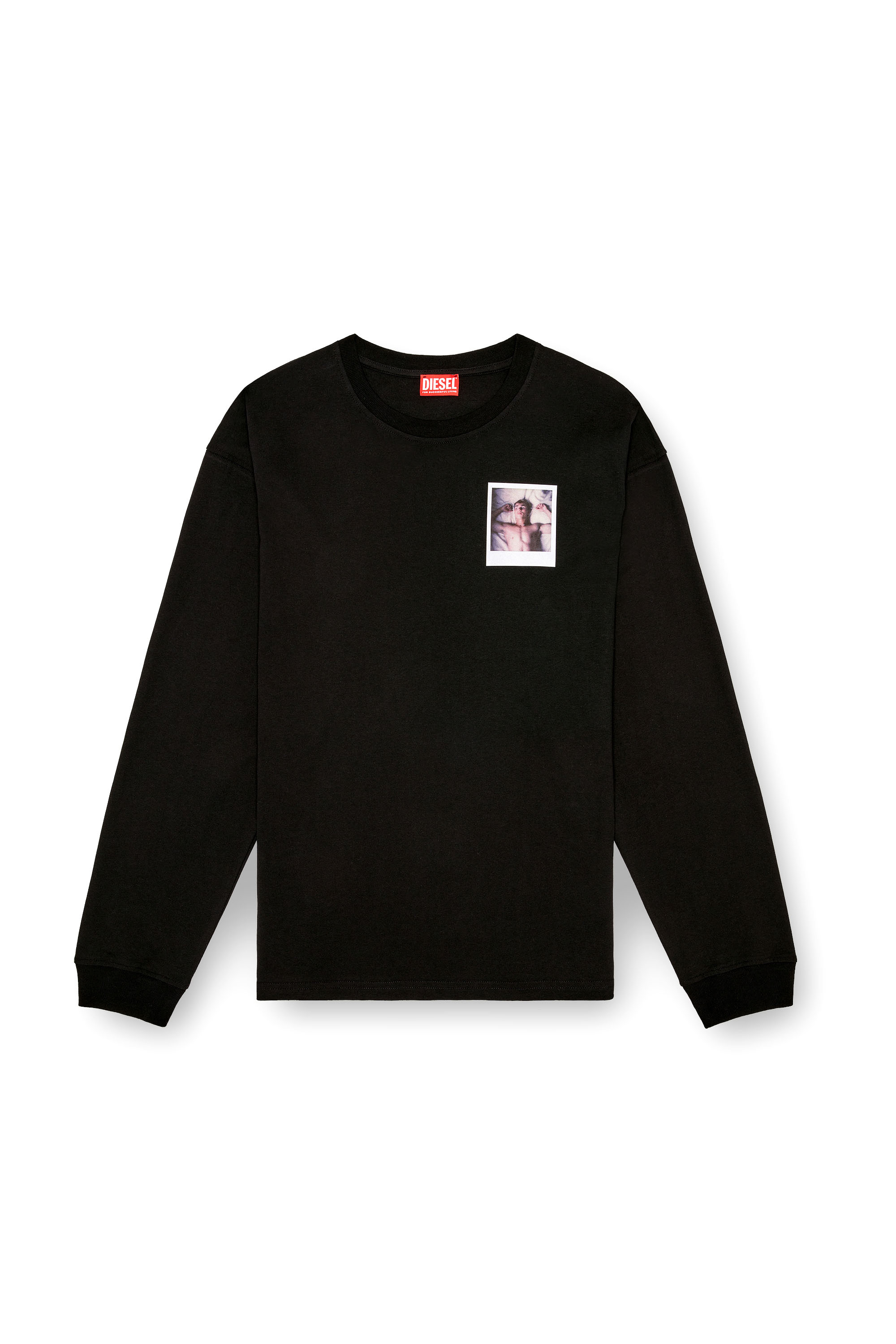 Diesel - PR-T-BOXT-LS-SS, Unisex's Long-sleeve T-shirt with polaroid patches in Black - 6