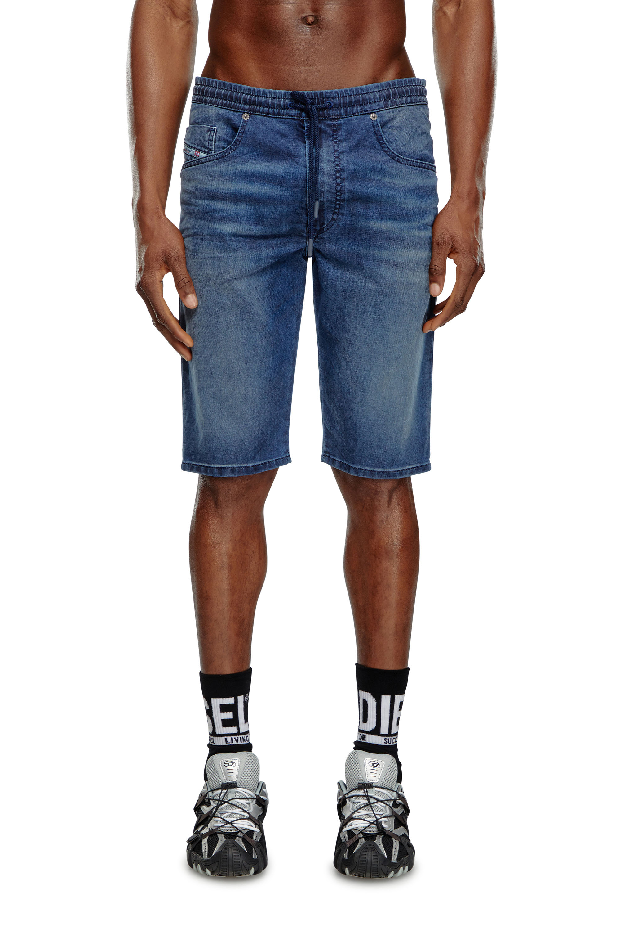 Diesel - 2033 D-KROOLEY-SHORT JOGG, Male's Chino shorts in JoggJeans in Medium Blue - 1