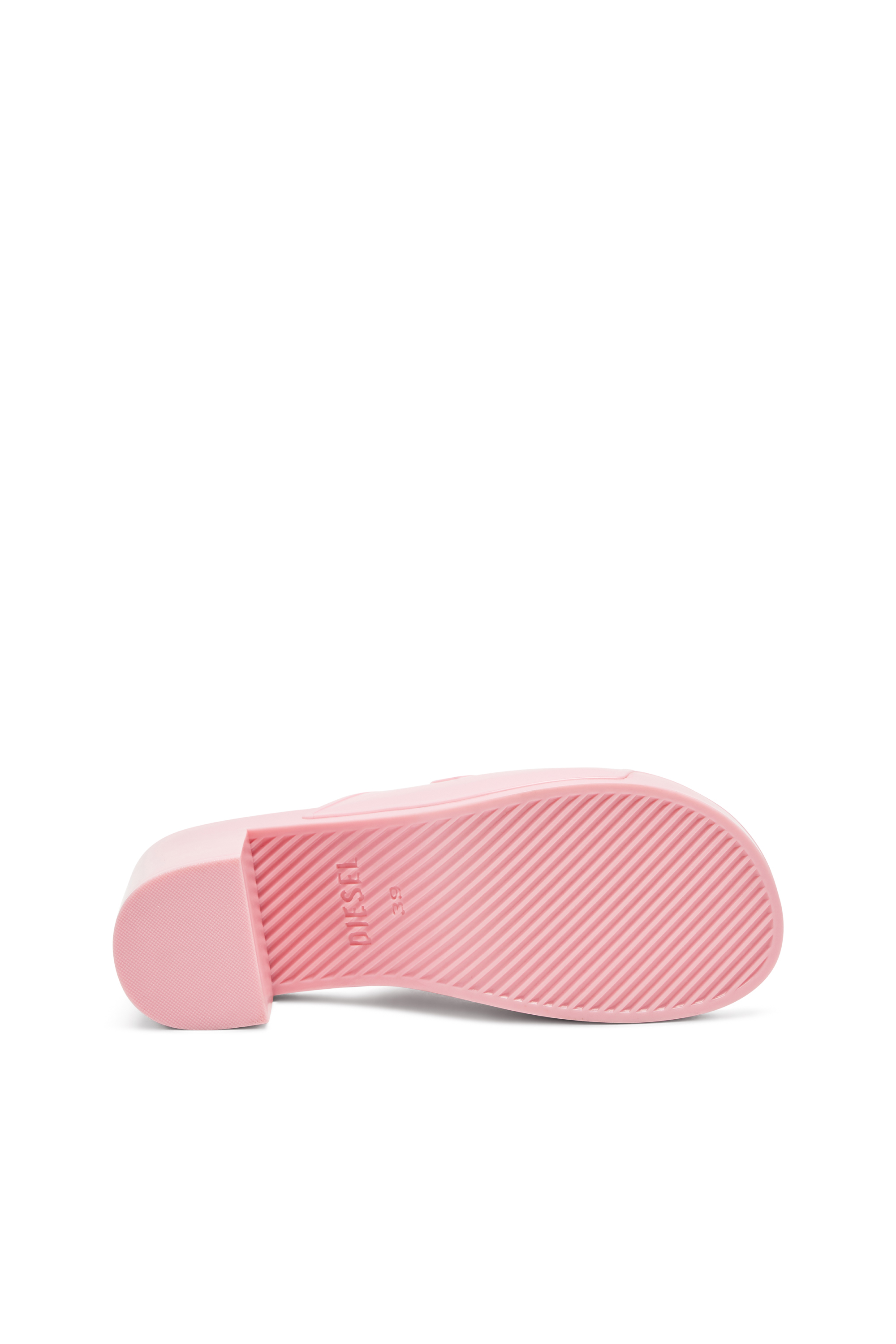 Diesel - SA-BONNIE, Female's Heeled rubber slides with cut-out logo in Pink - 4