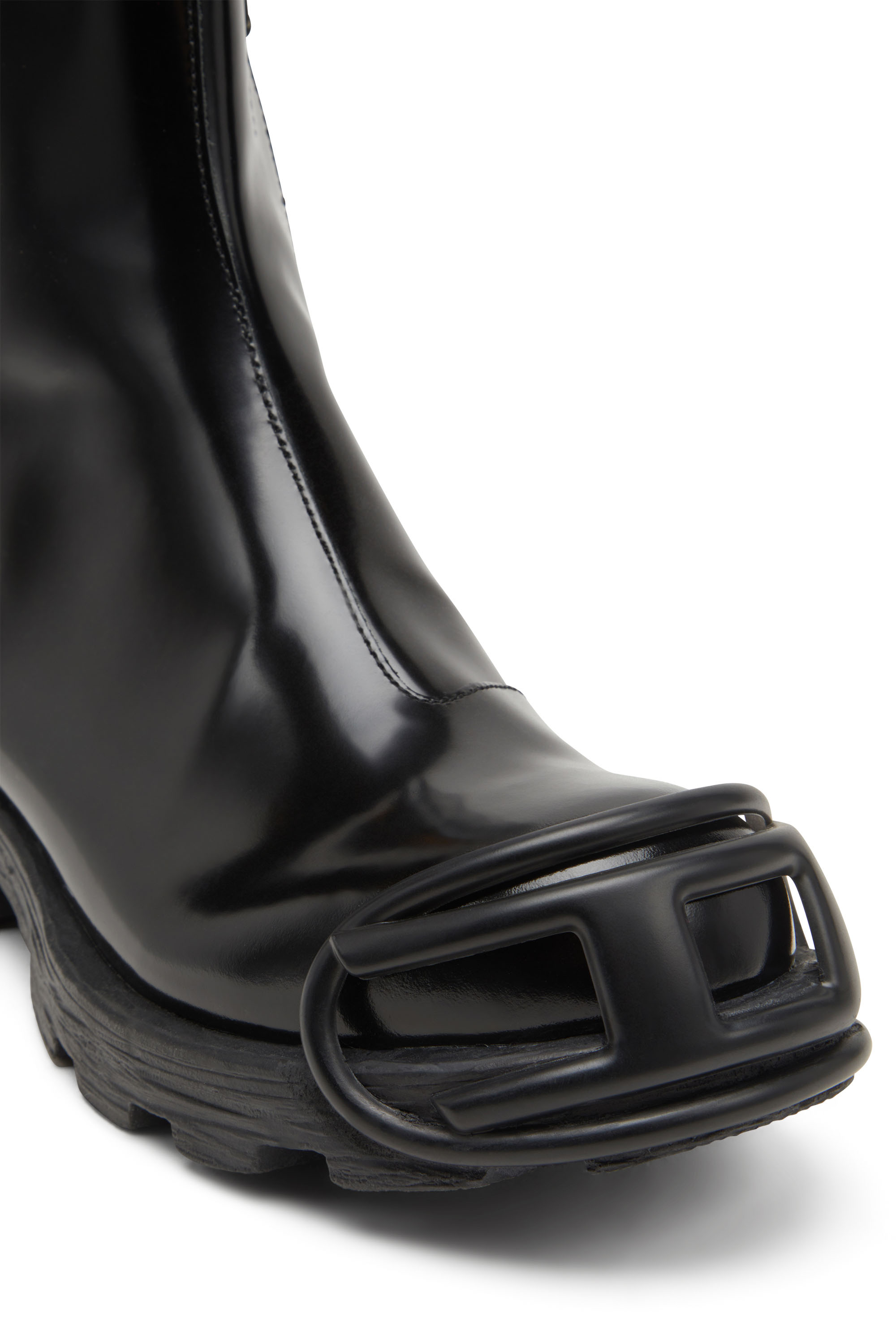 Diesel - D-HAMMER BT ZIP D, Male's D-Hammer-Leather Chelsea boots with Oval D toe caps in Black - 4