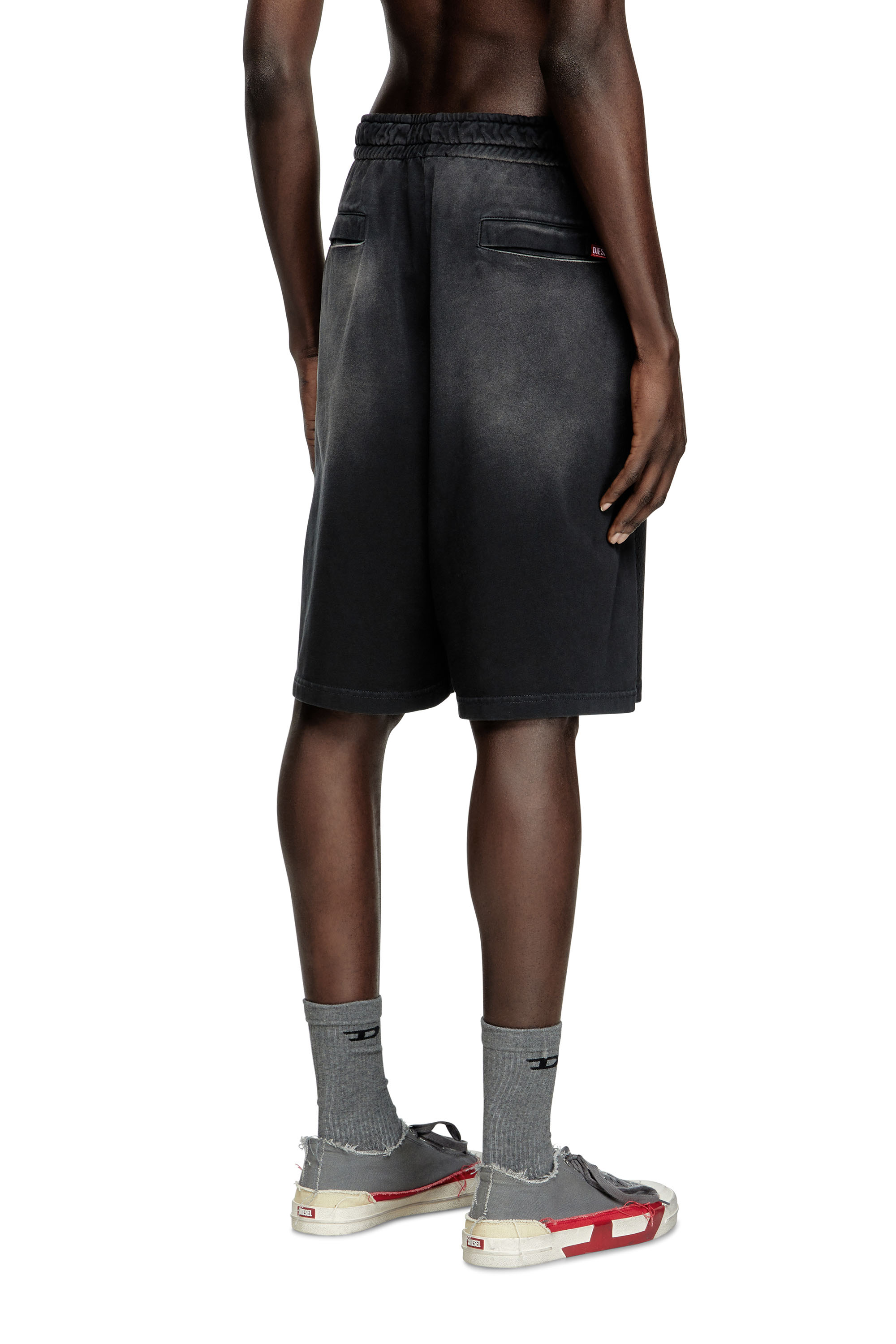 Diesel - P-TAIN-MESH, Male's Jersey and mesh shorts with faded effect in Black - 3