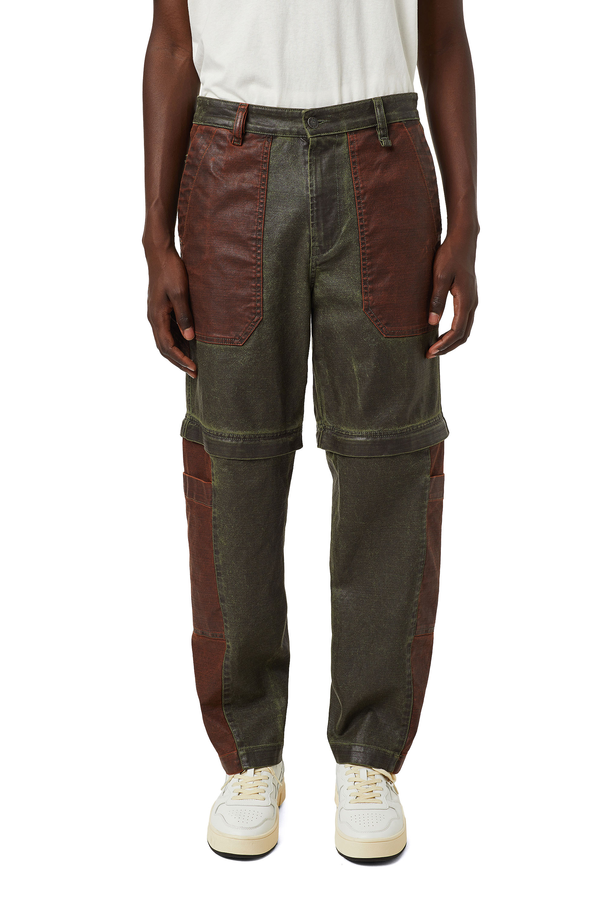 Diesel - D-Multy 0KDAQ Tapered Jeans, Vert/Marron - Image 1